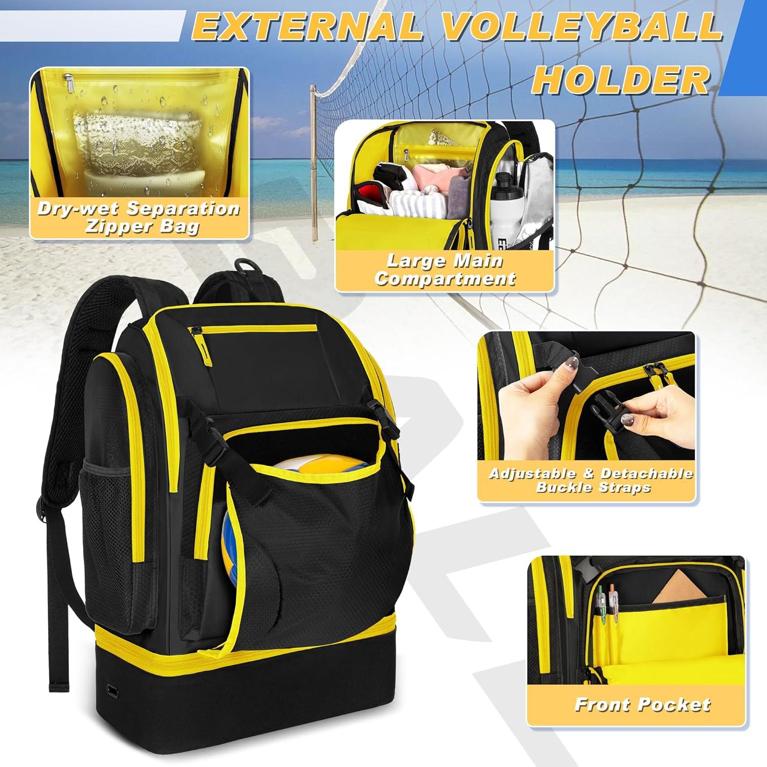 Bolsa de Voleibol DSLEAF con Soporte Externo y Espacio para Zapatos