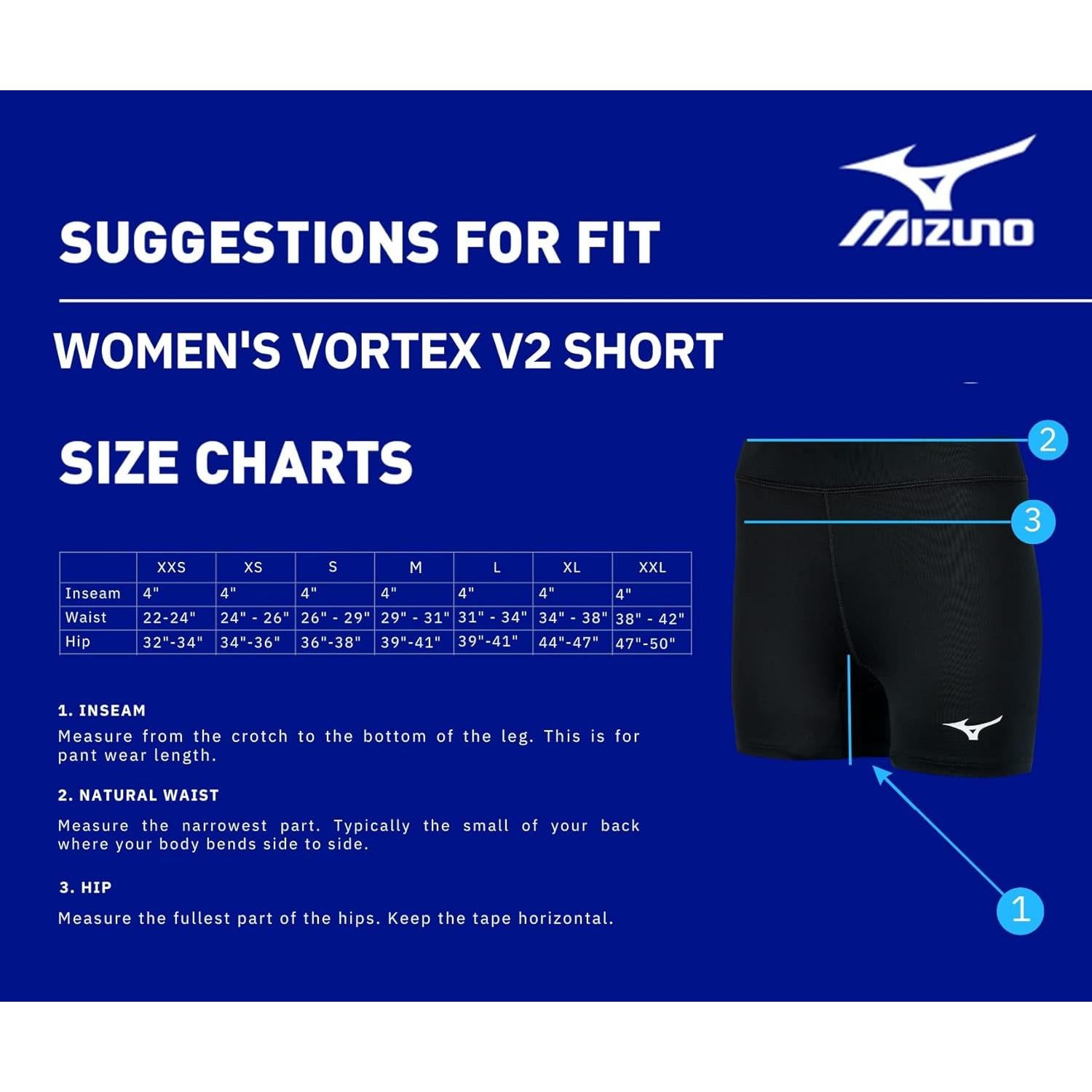Short de Voleibol Mizuno Vortex V2 para Mujeres - Negro