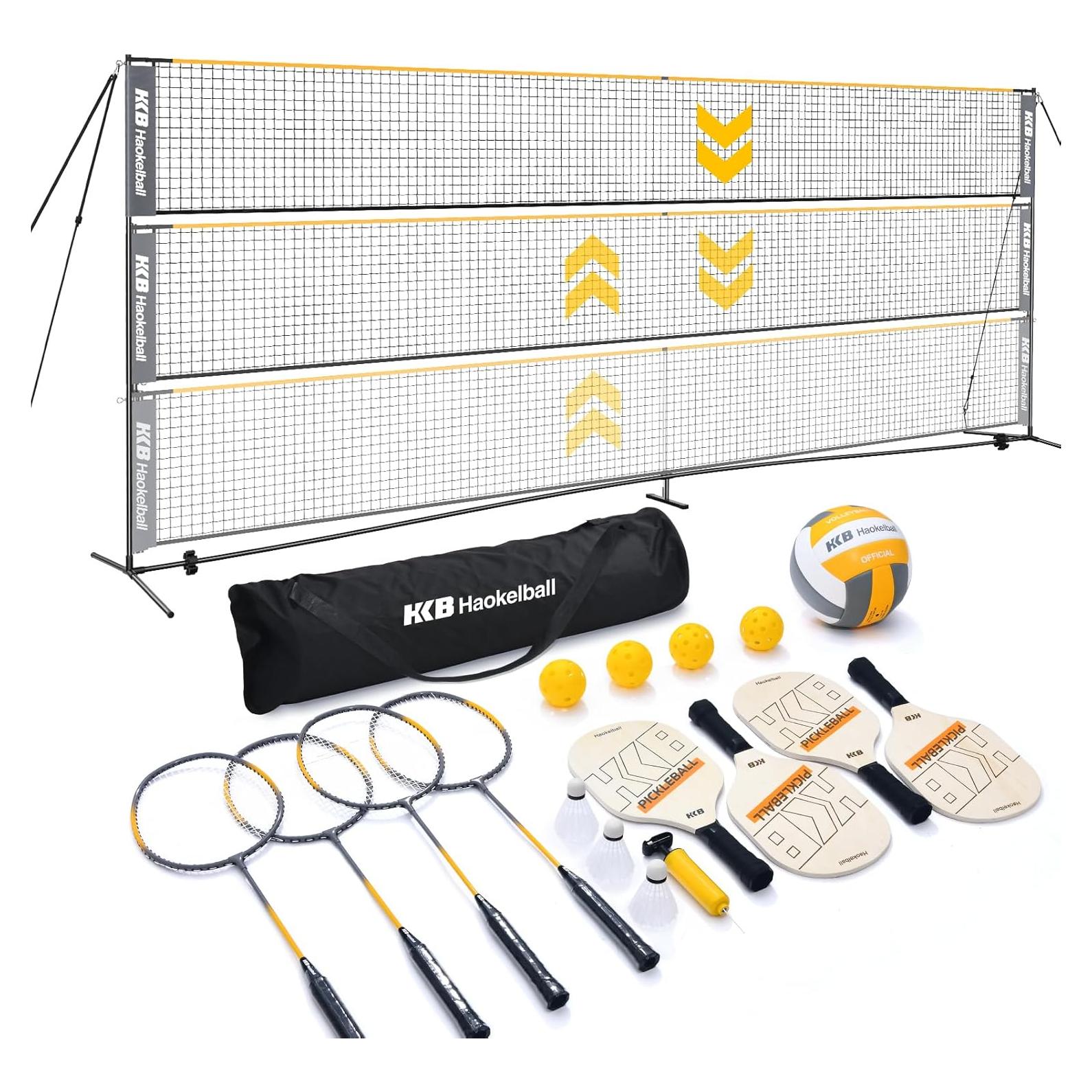 Conjunto Red Multi-Deporte Haokelball 22FT Ajustable con Accesorios