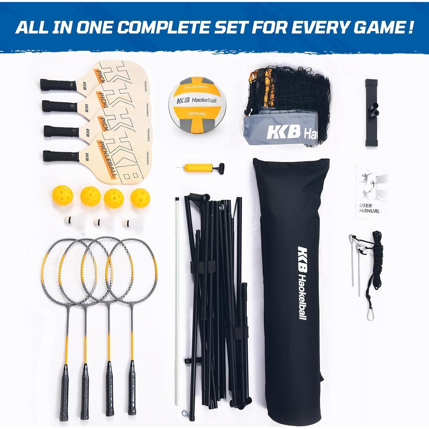 Conjunto Red Multi-Deporte Haokelball 22FT Ajustable con Accesorios