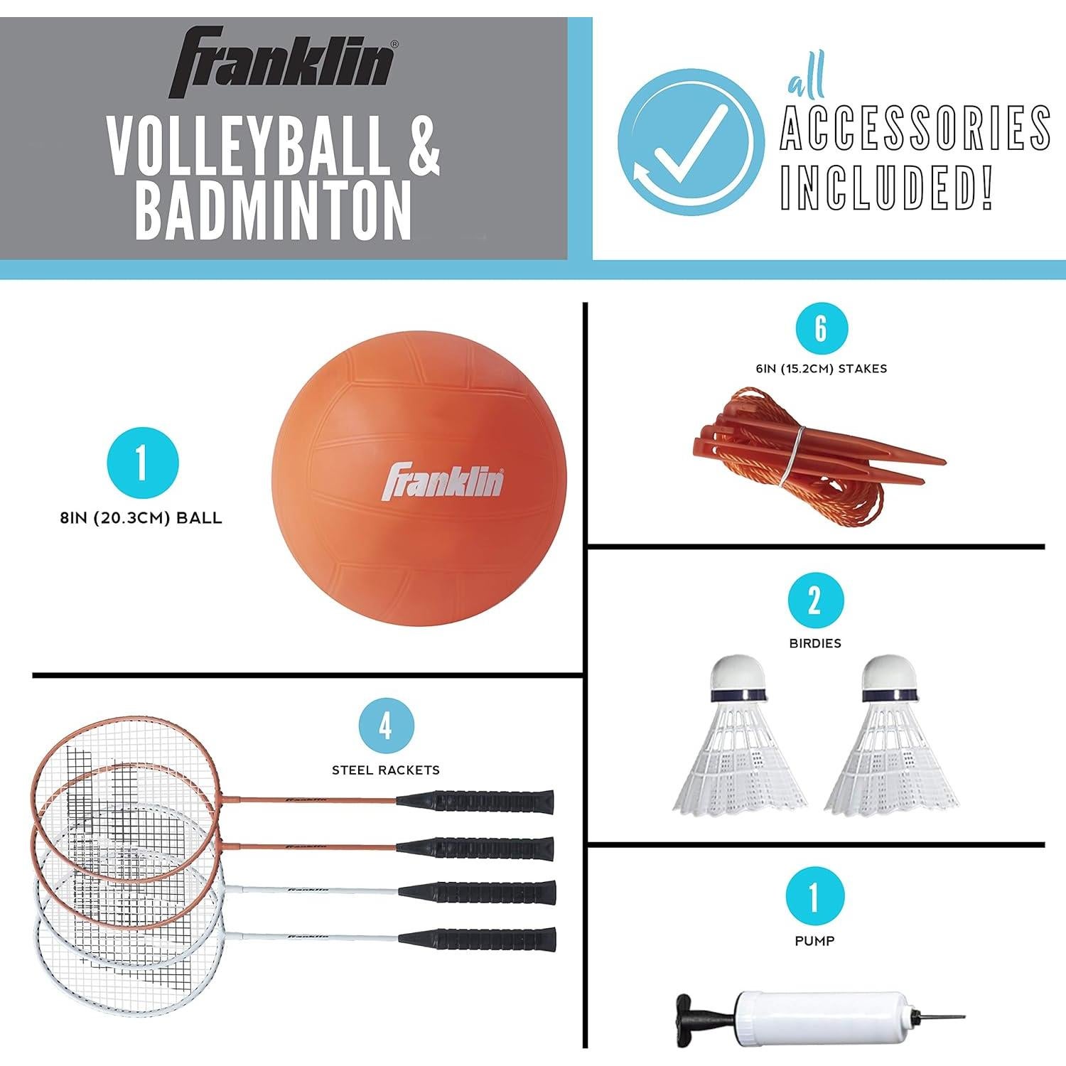 Conjunto de Voleibol y Bádminton Franklin Sports - Portátil