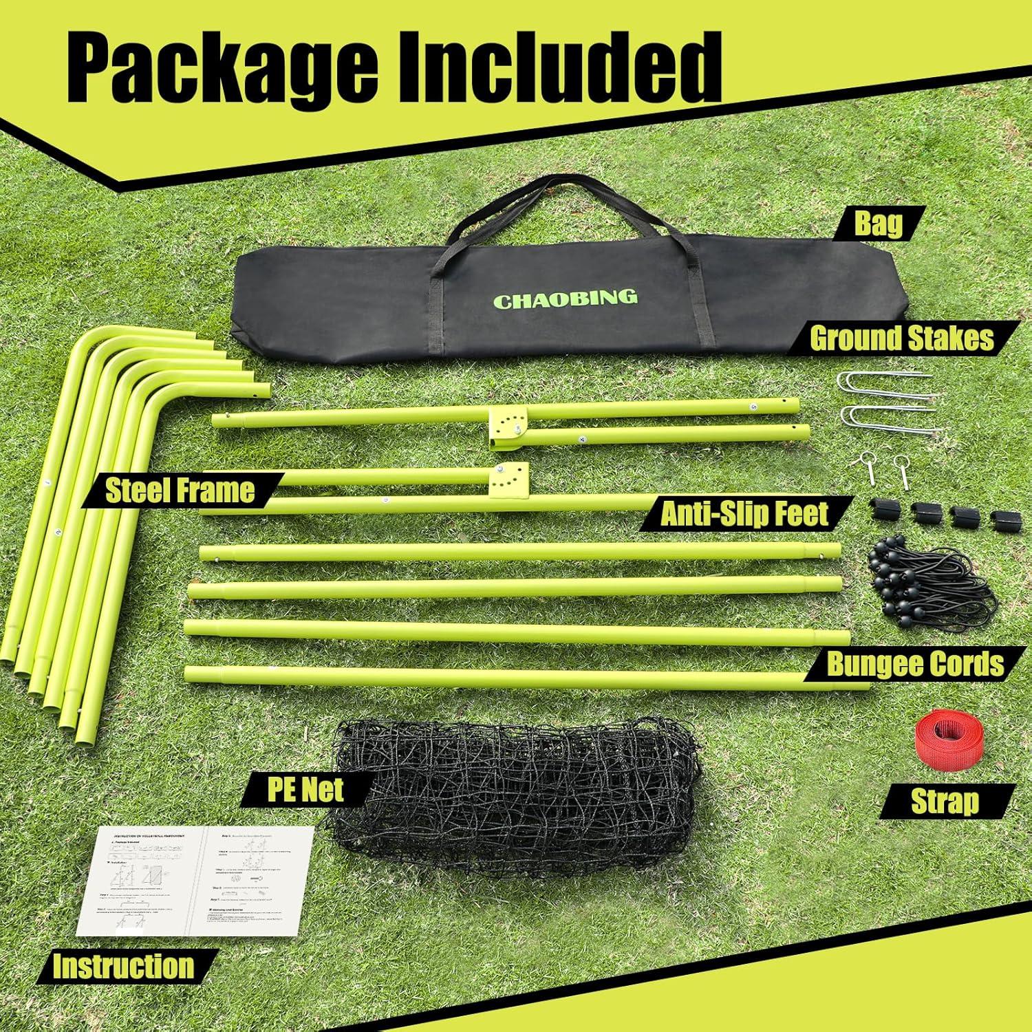 Rebotador de Voleibol CHAOBING 7x4 FT Ajustable Verde