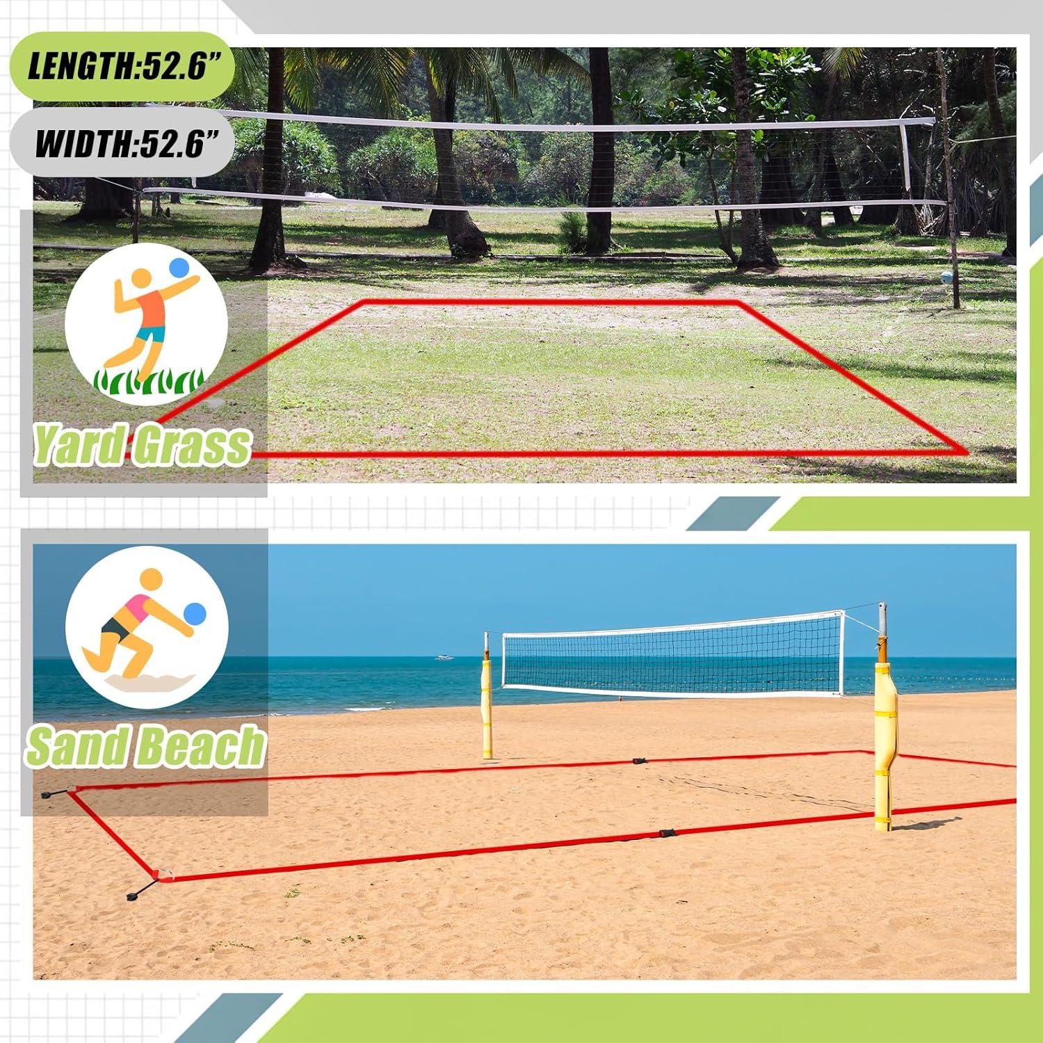 Líneas de cancha de voleibol de playa GliCraft 5 cm x 8 m