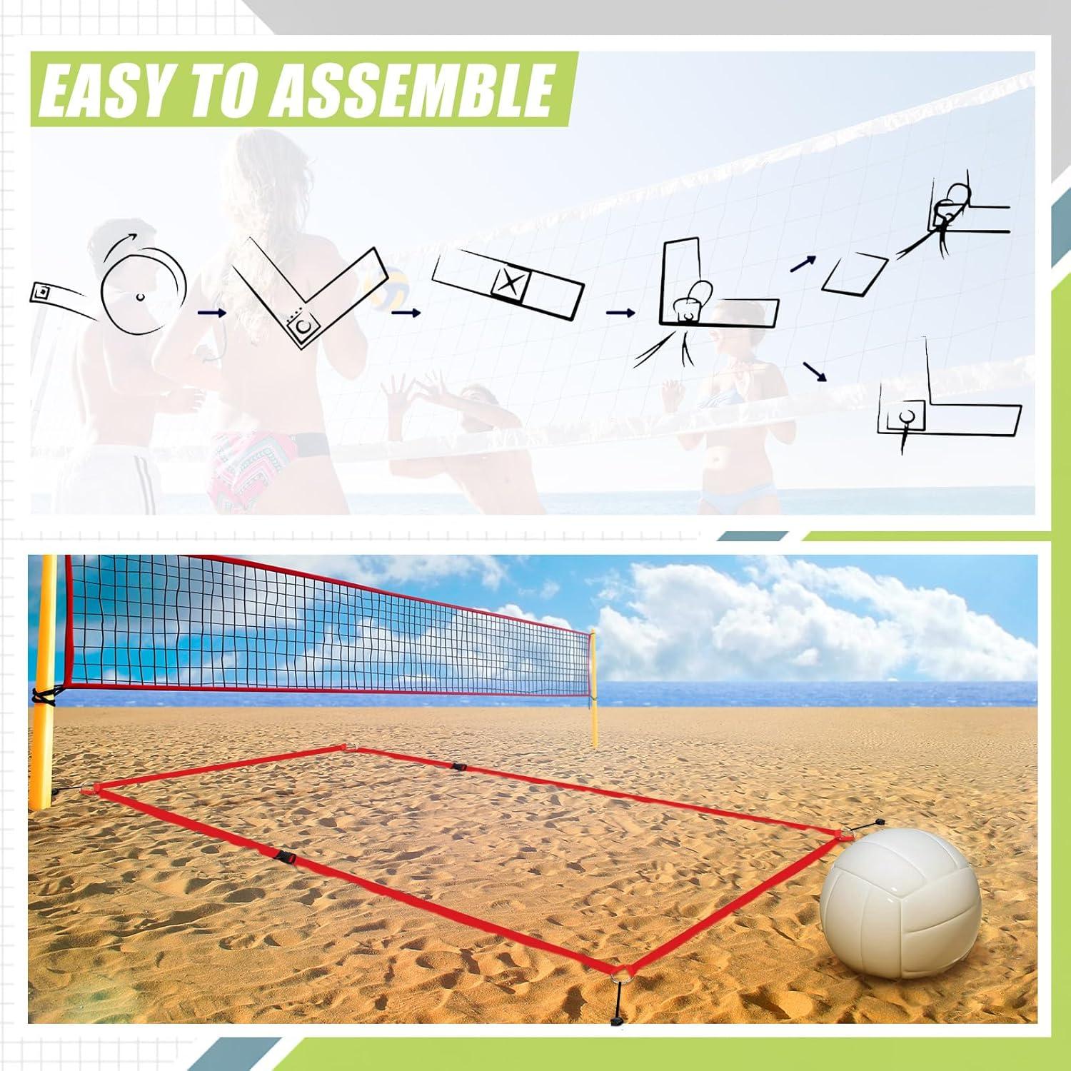 Líneas de cancha de voleibol de playa GliCraft 5 cm x 8 m