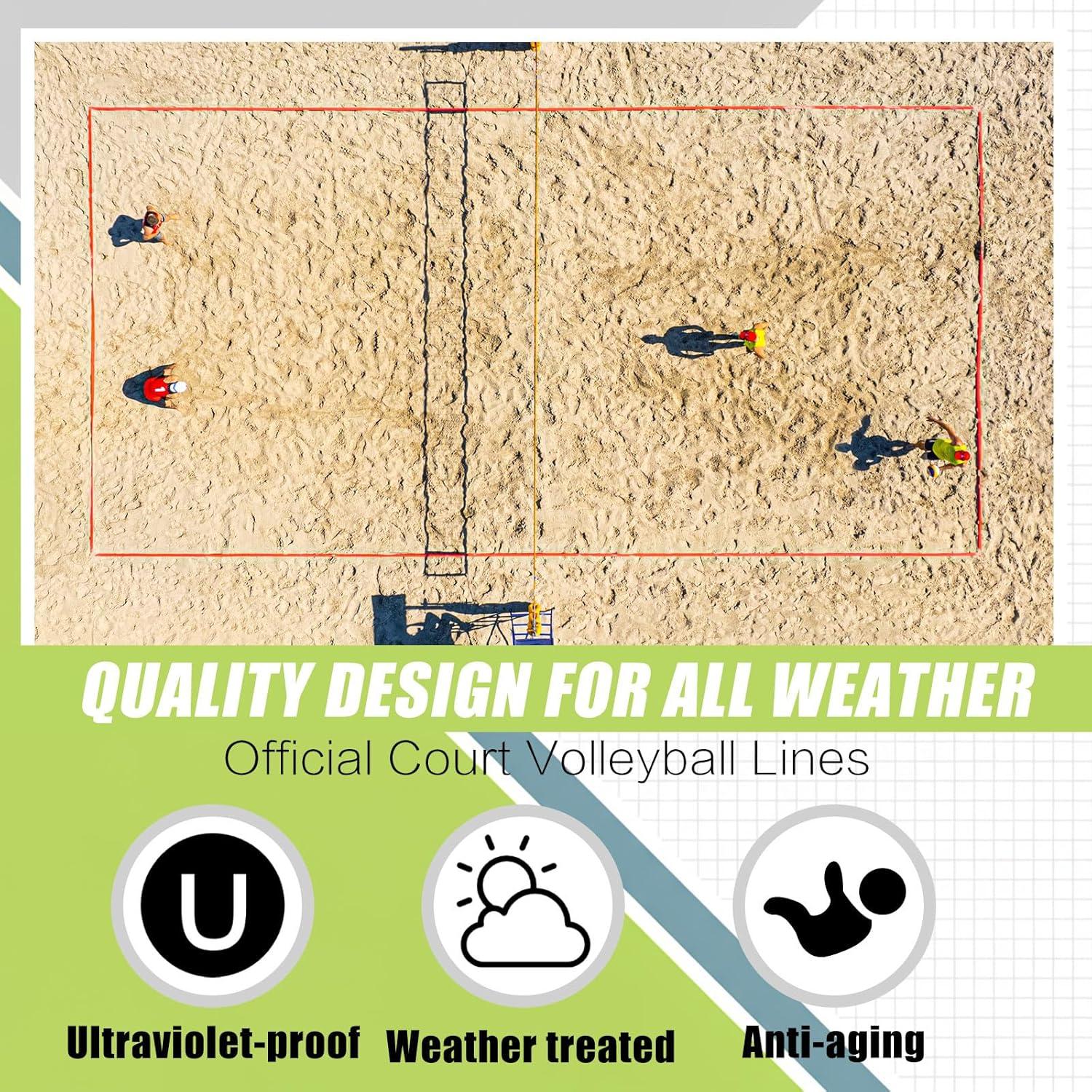Líneas de cancha de voleibol de playa GliCraft 5 cm x 8 m