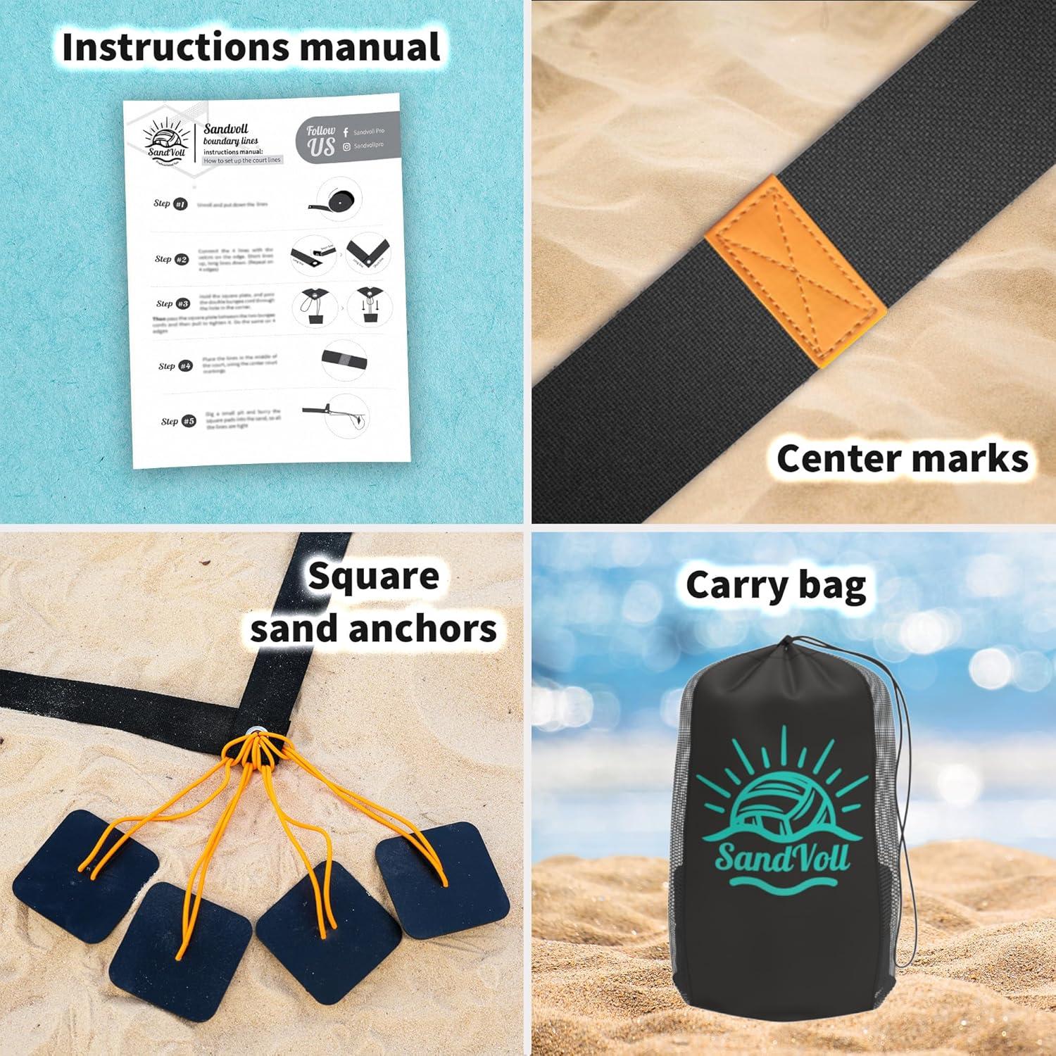 Conjunto de Líneas de Voleibol de Playa SandVoll 8x16m