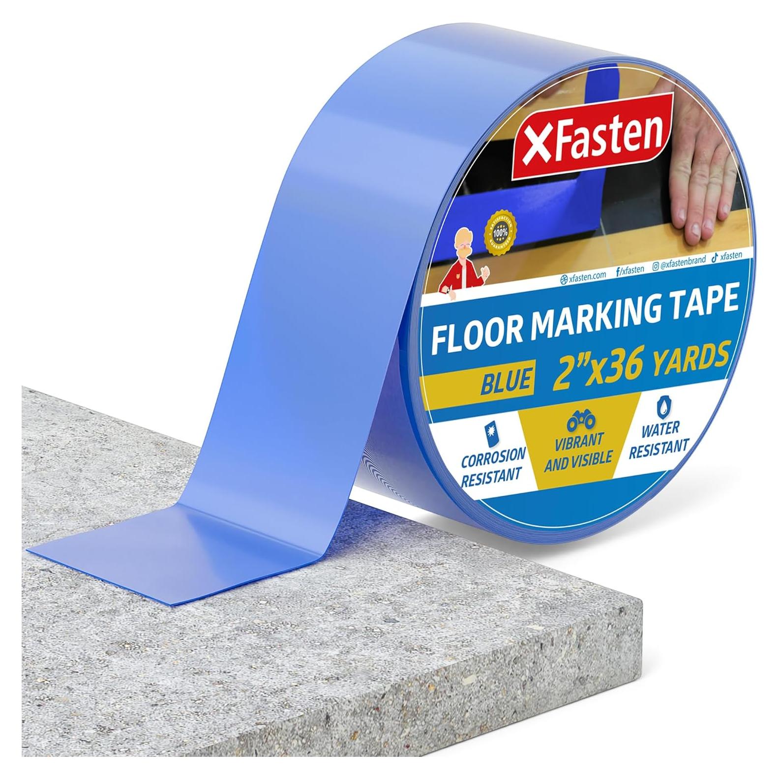 Cinta de Piso de Vinilo XFasten 5 cm x 32.9 m Azul