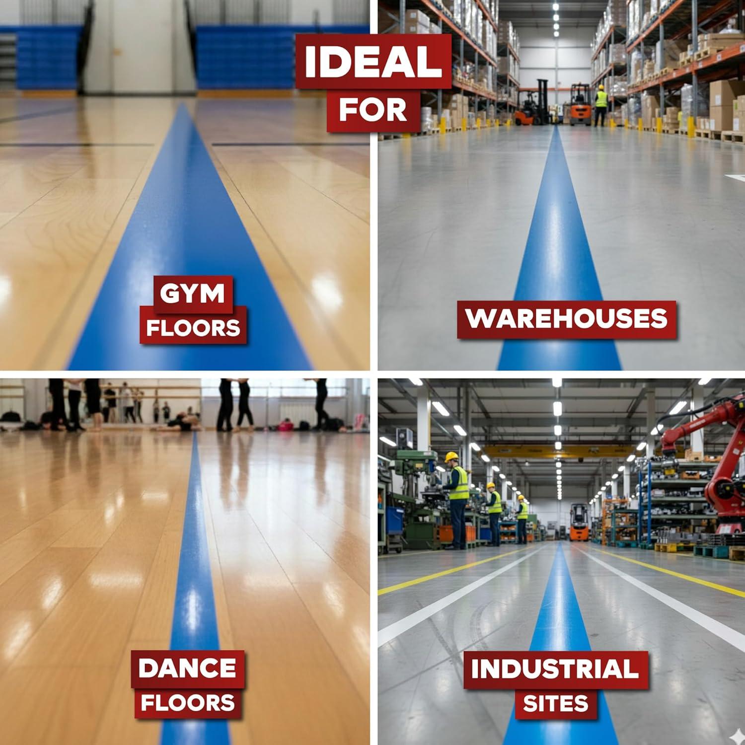 Cinta de Piso de Vinilo XFasten 5 cm x 32.9 m Azul