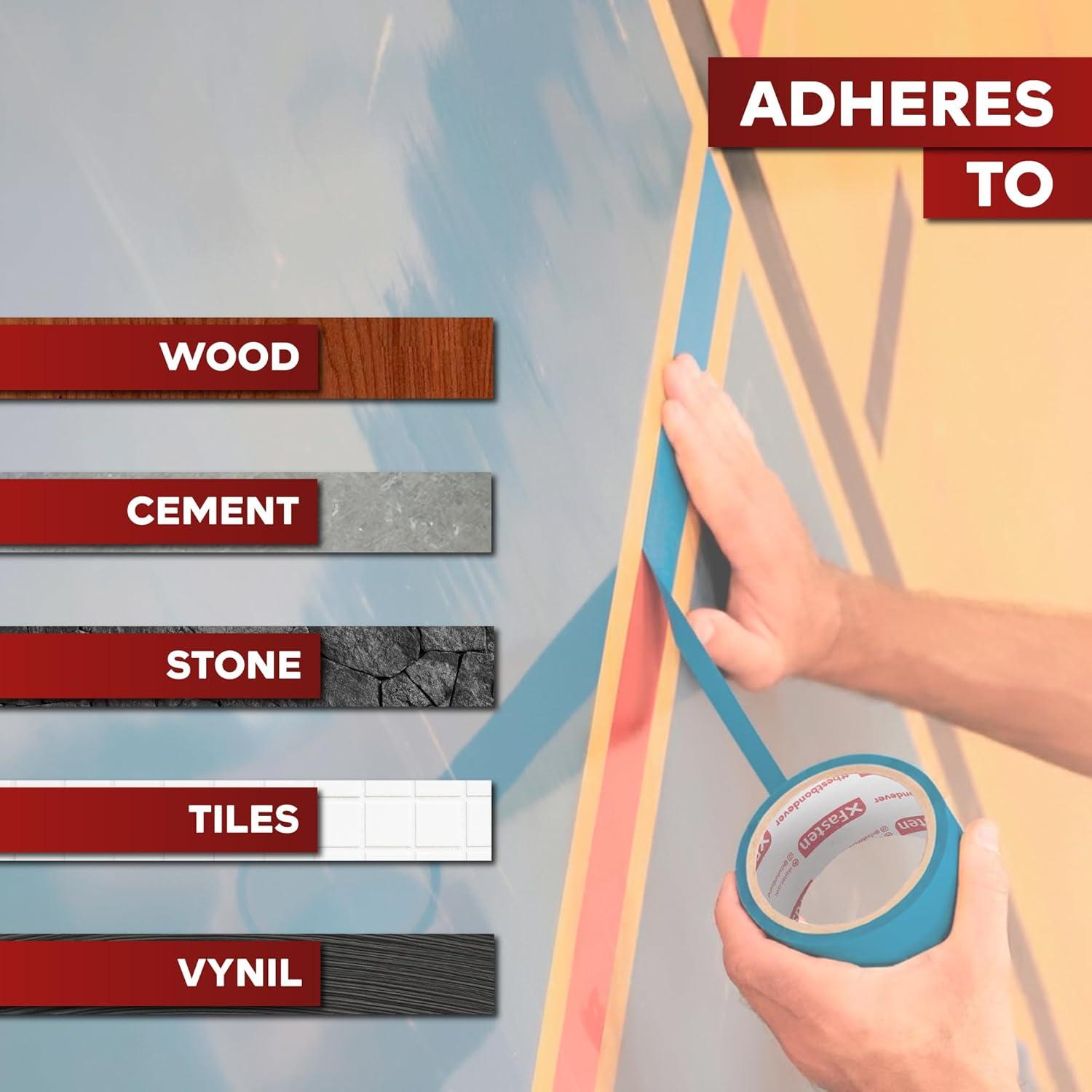 Cinta de Piso de Vinilo XFasten 5 cm x 32.9 m Azul