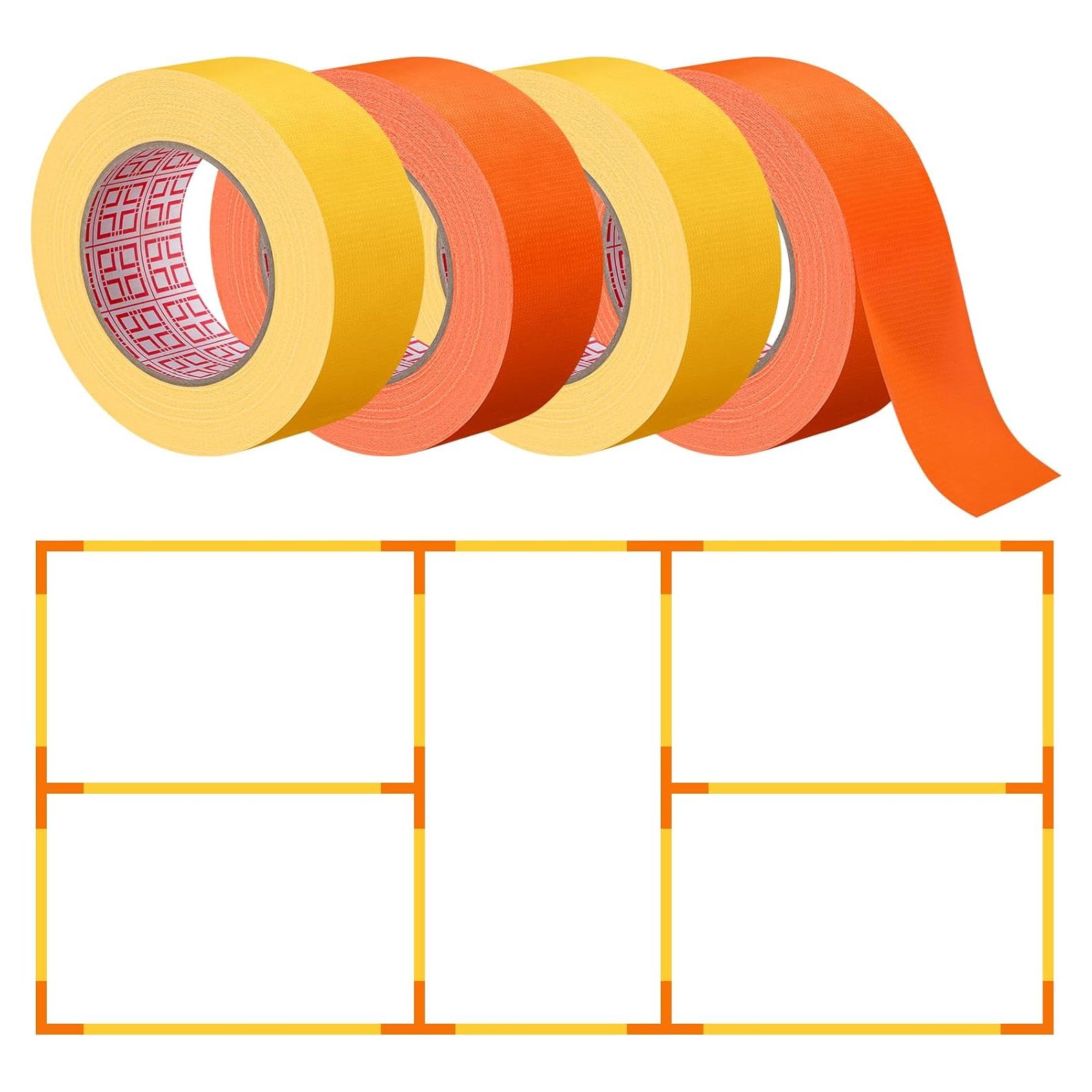 Cinta para Cancha Innconee 4 Rollos 5 cm x 50 m Amarillo Naranja