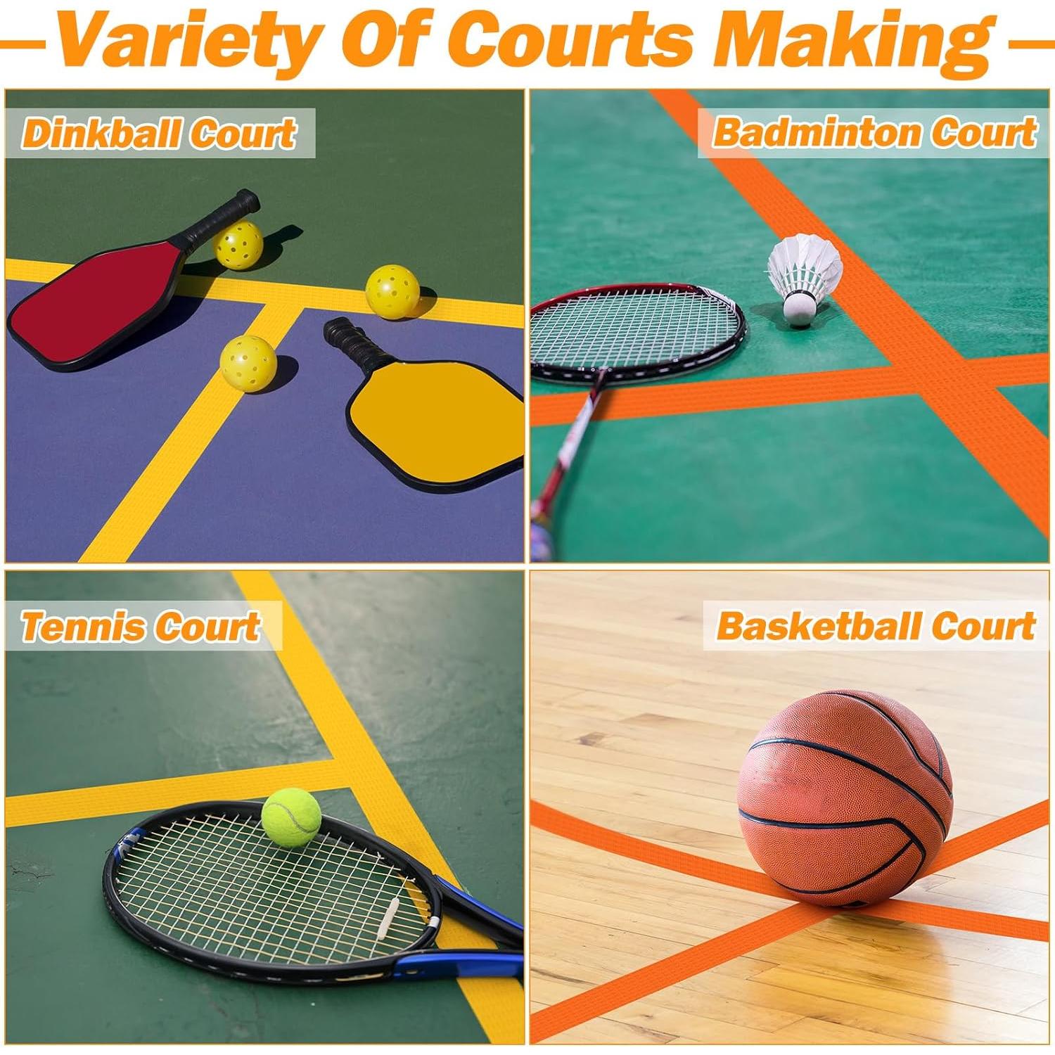 Cinta para Cancha Innconee 4 Rollos 5 cm x 50 m Amarillo Naranja