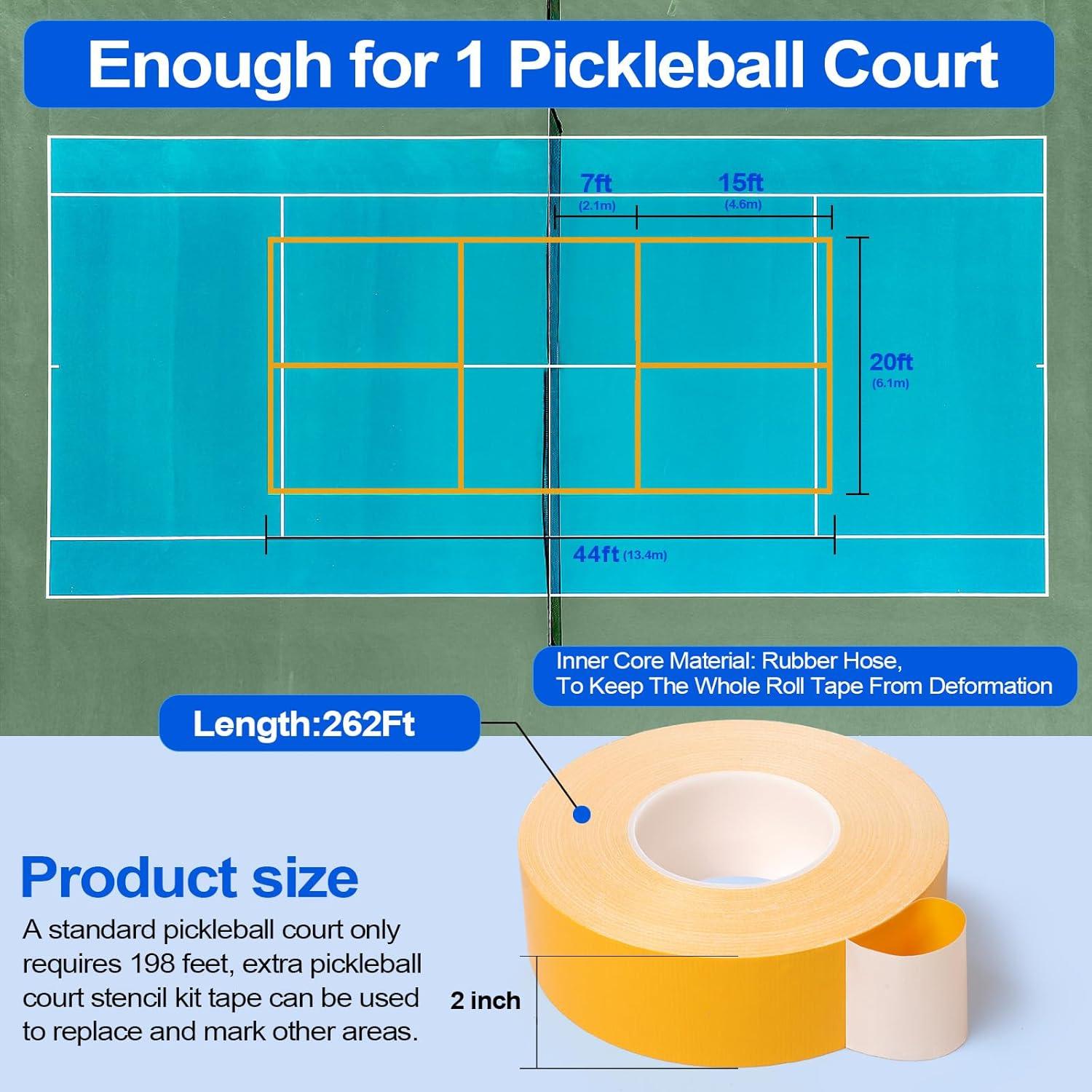 Cinta de marcado para cancha de pickleball Fdalas 80m Amarillo