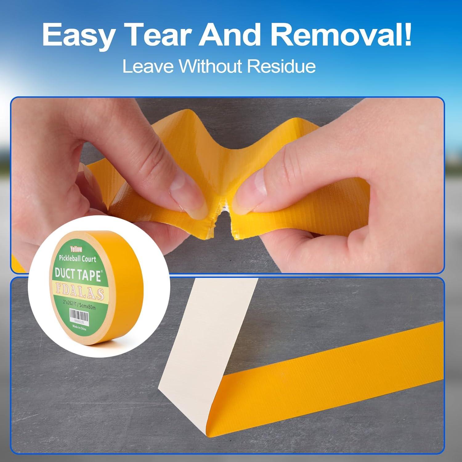 Cinta de marcado para cancha de pickleball Fdalas 80m Amarillo