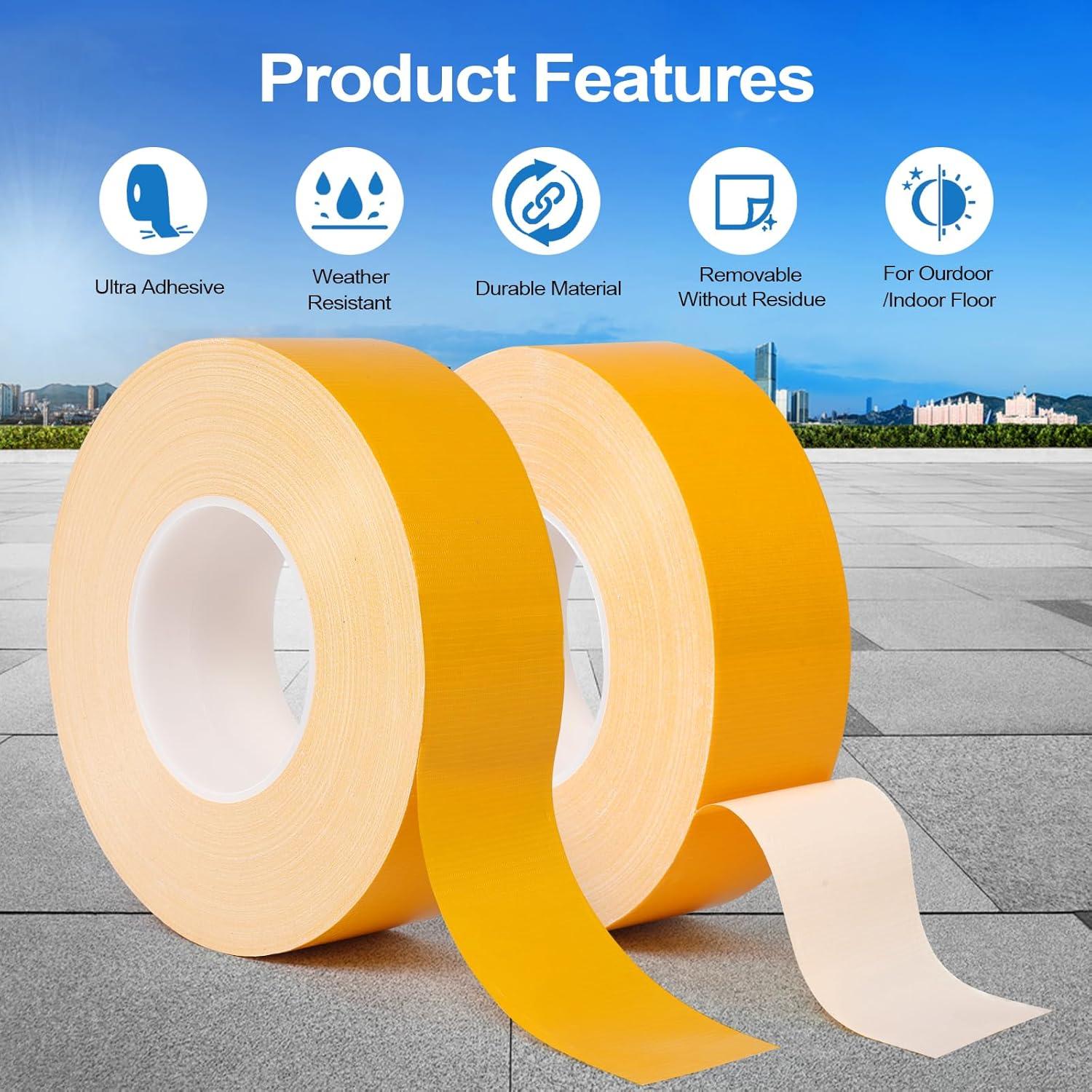 Cinta de marcado para cancha de pickleball Fdalas 80m Amarillo