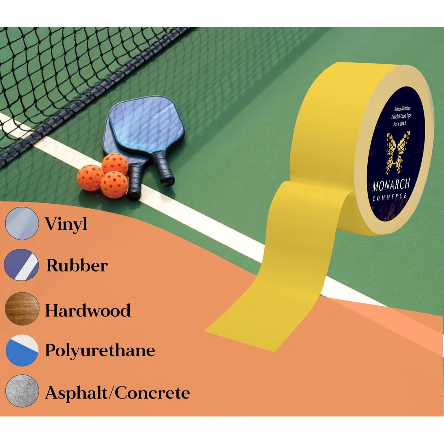 Cinta para cancha de pickleball Monarch 15.24cm - Sin residuos