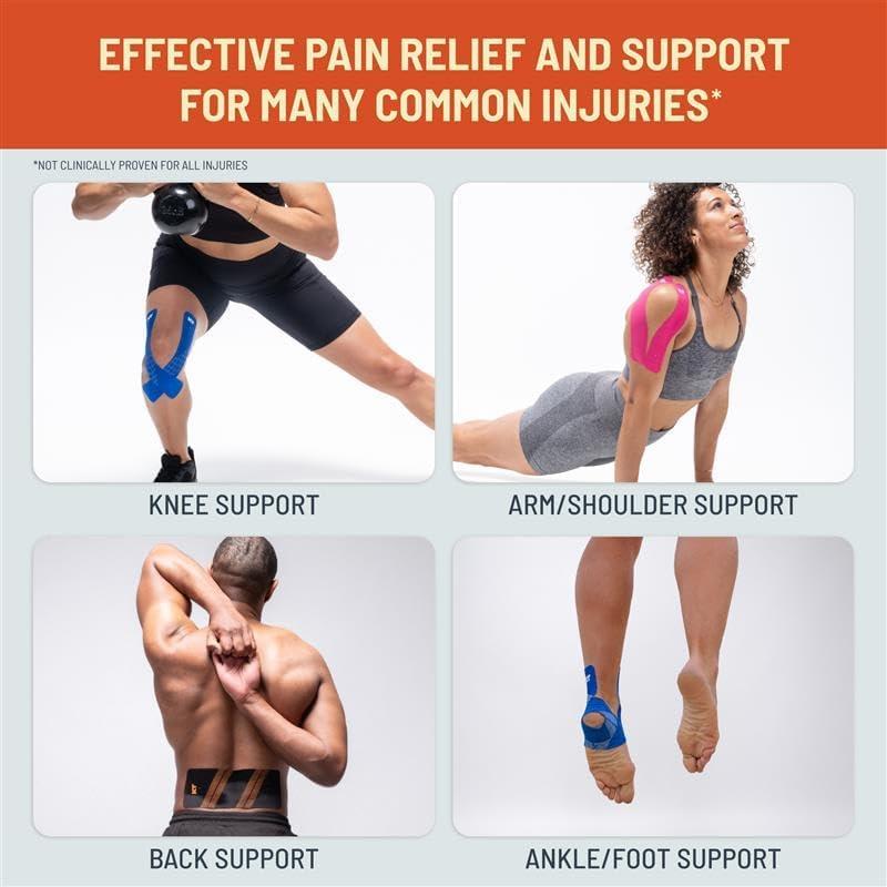 KT Tape Original Cinta Elástica Kinesiología 20 Tiras 25.4 cm Azul