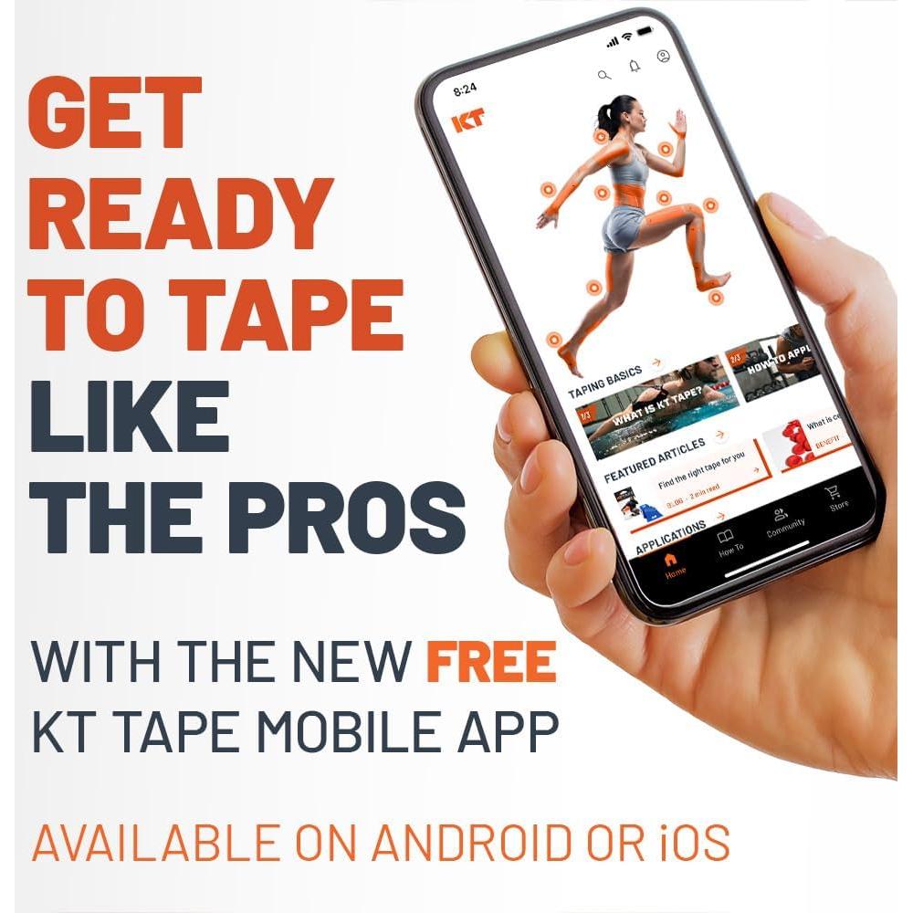 KT Tape Original Cinta Elástica Kinesiología 20 Tiras 25.4 cm Azul