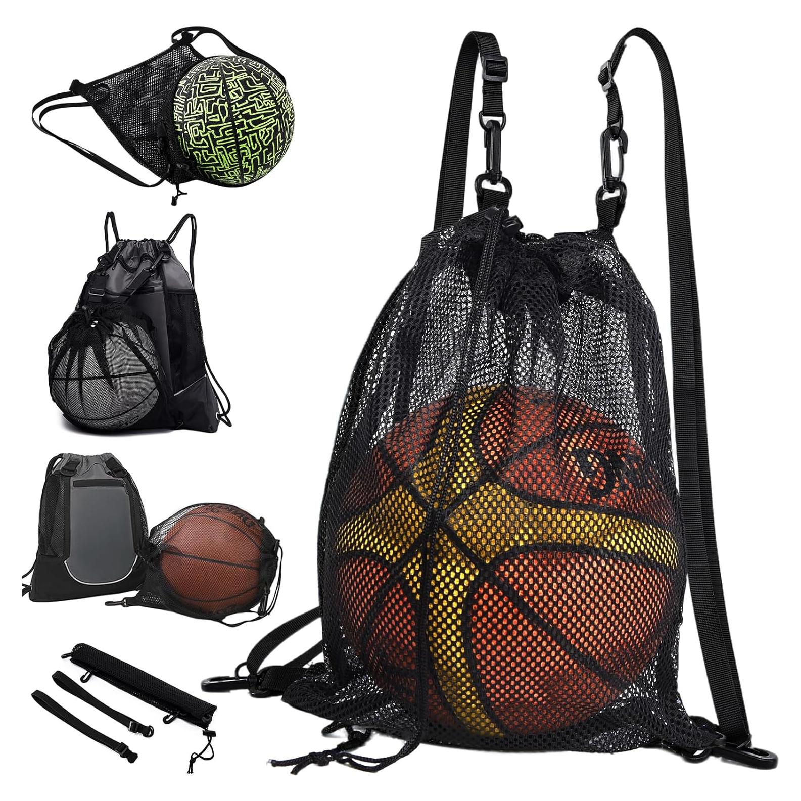 Mochila de baloncesto STAY GENT negra con bolsa de malla