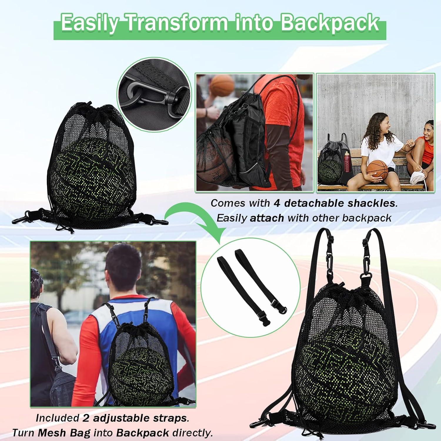 Mochila de baloncesto STAY GENT negra con bolsa de malla