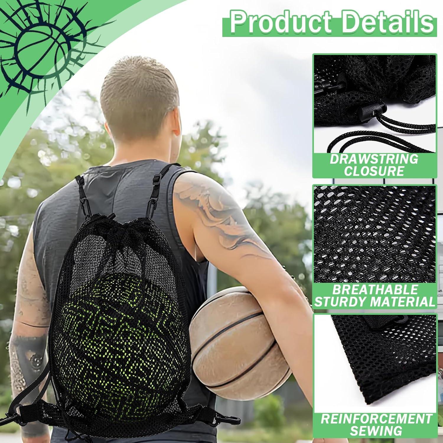 Mochila de baloncesto STAY GENT negra con bolsa de malla