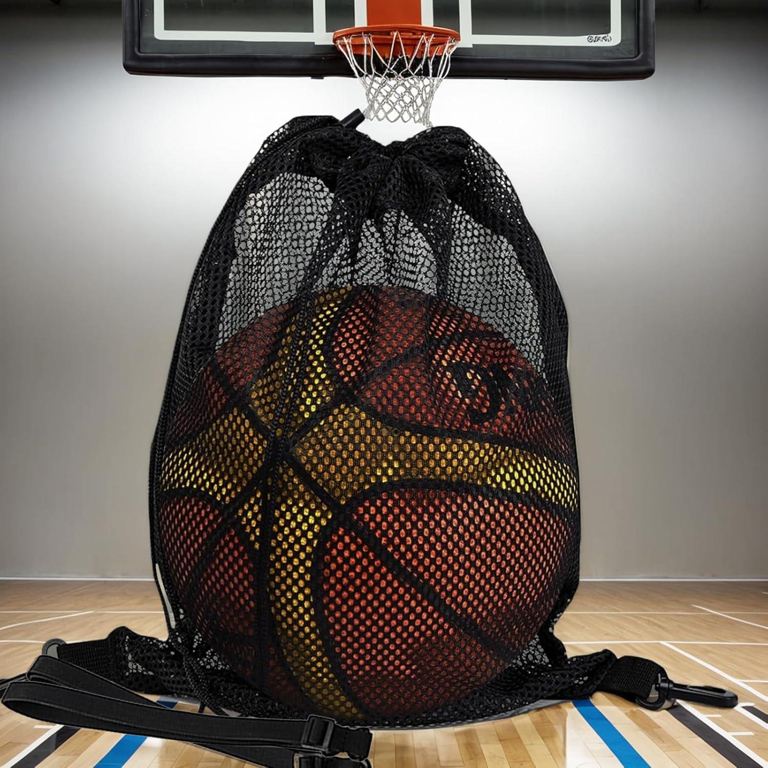 Mochila de baloncesto STAY GENT negra con bolsa de malla