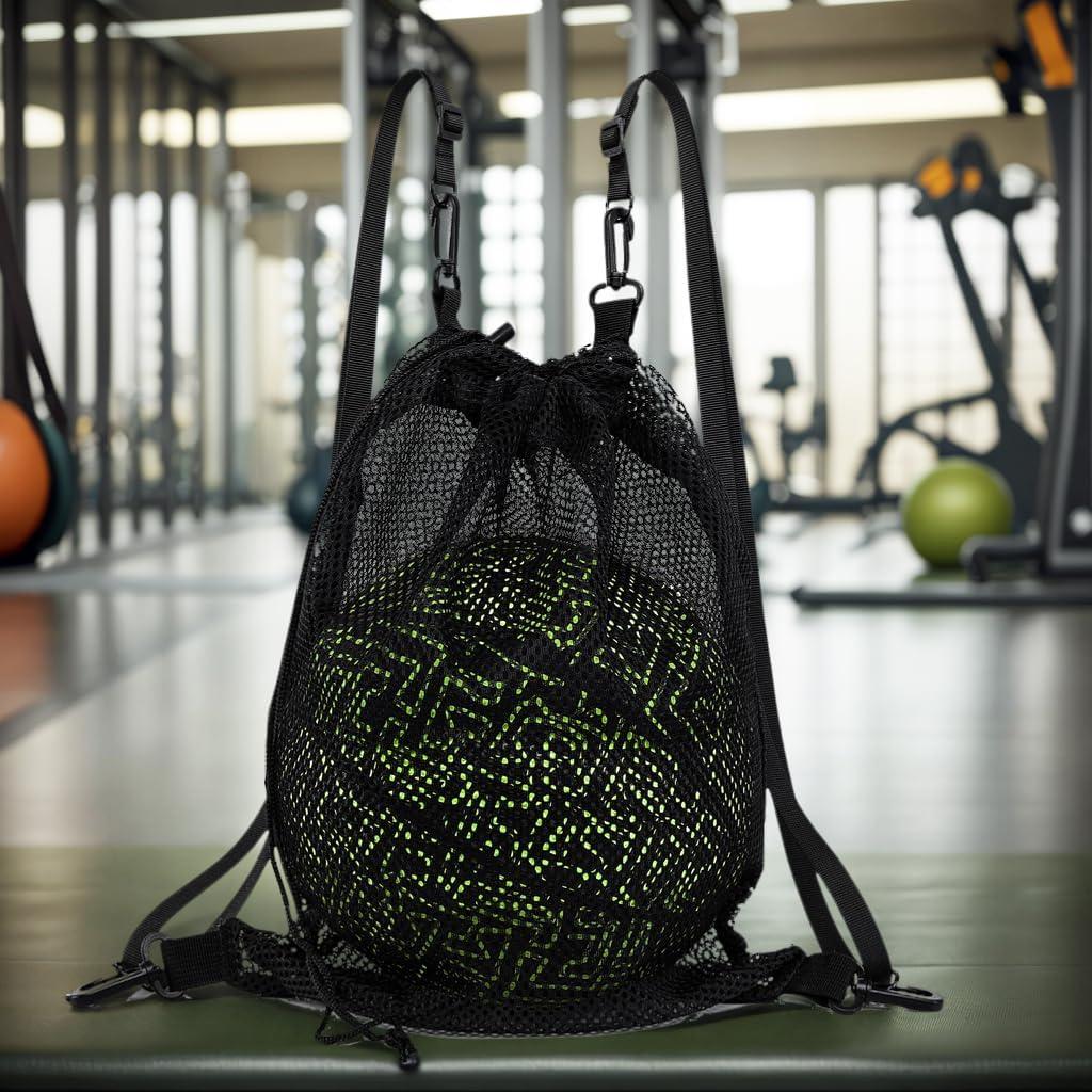 Mochila de baloncesto STAY GENT negra con bolsa de malla