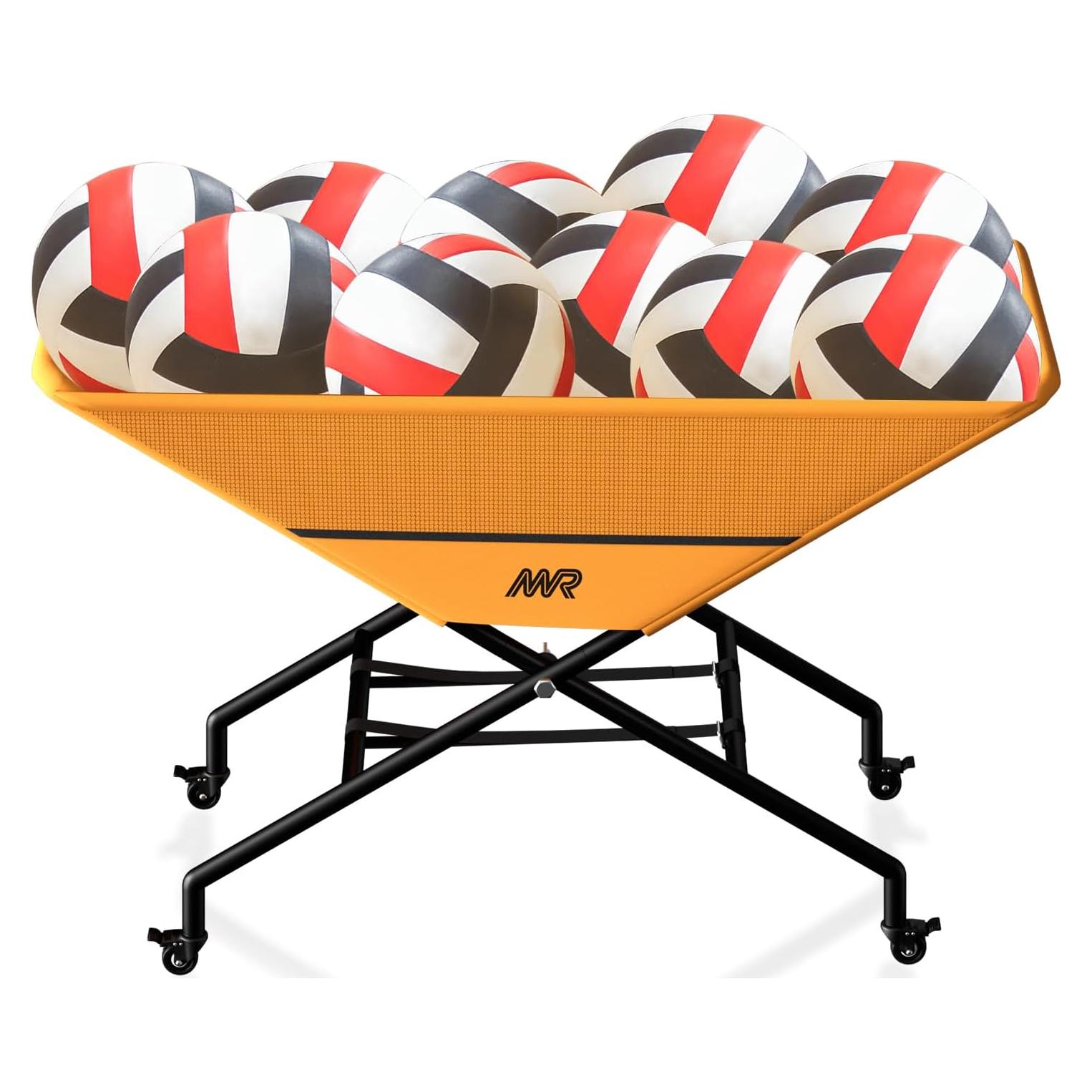 Carro de Voleibol Plegable MR INXHCT-25 con Ruedas, 30 Pelotas