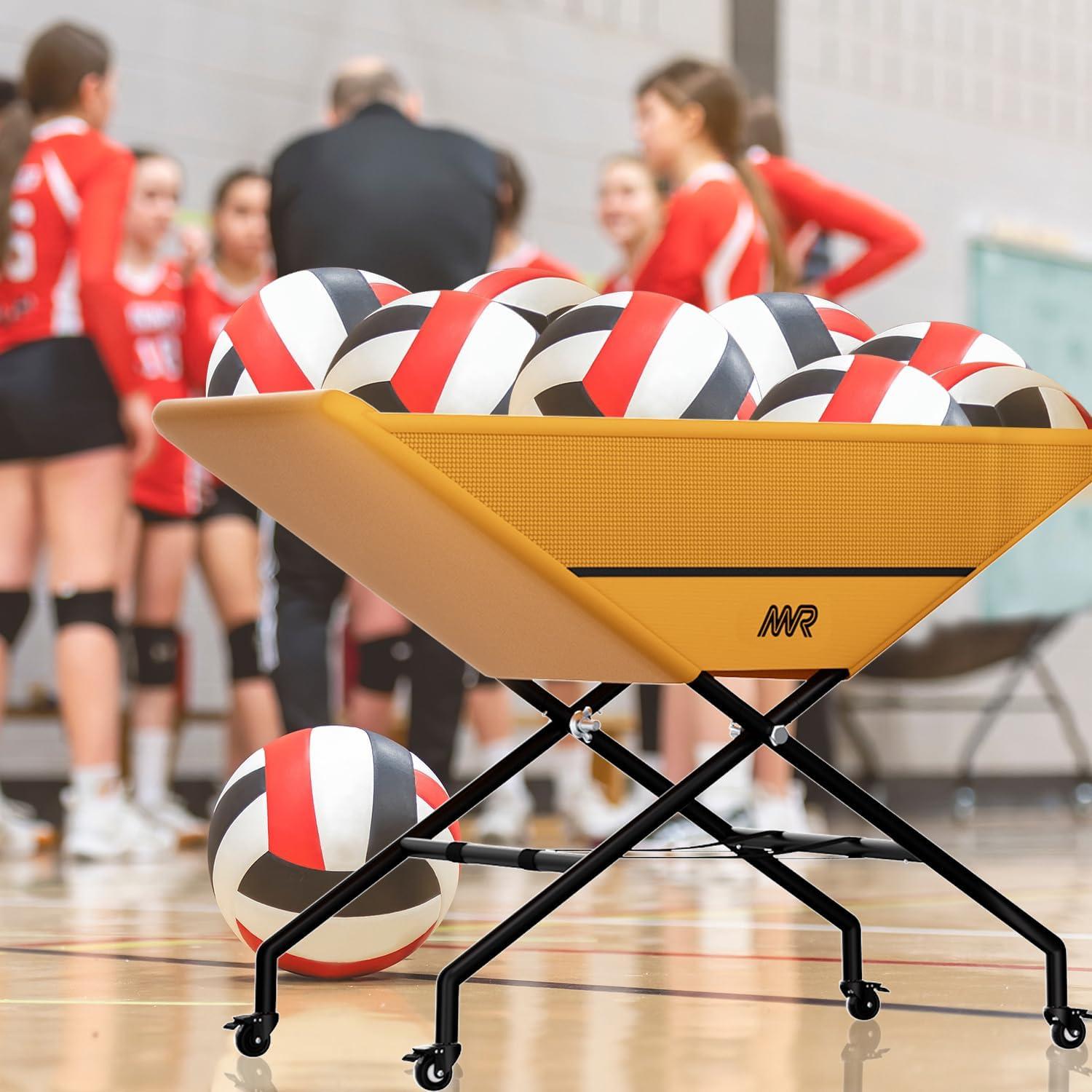 Carro de Voleibol Plegable MR INXHCT-25 con Ruedas, 30 Pelotas