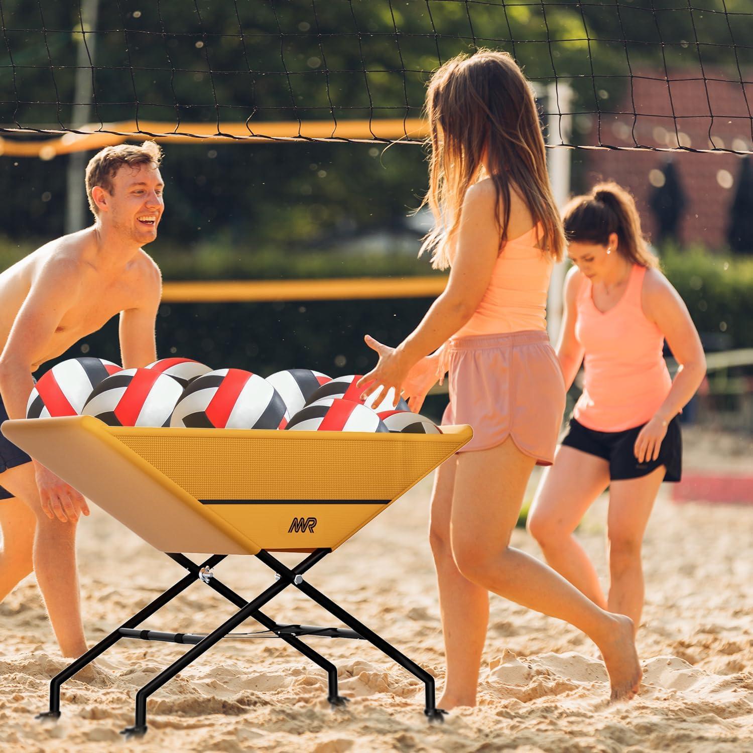 Carro de Voleibol Plegable MR INXHCT-25 con Ruedas, 30 Pelotas