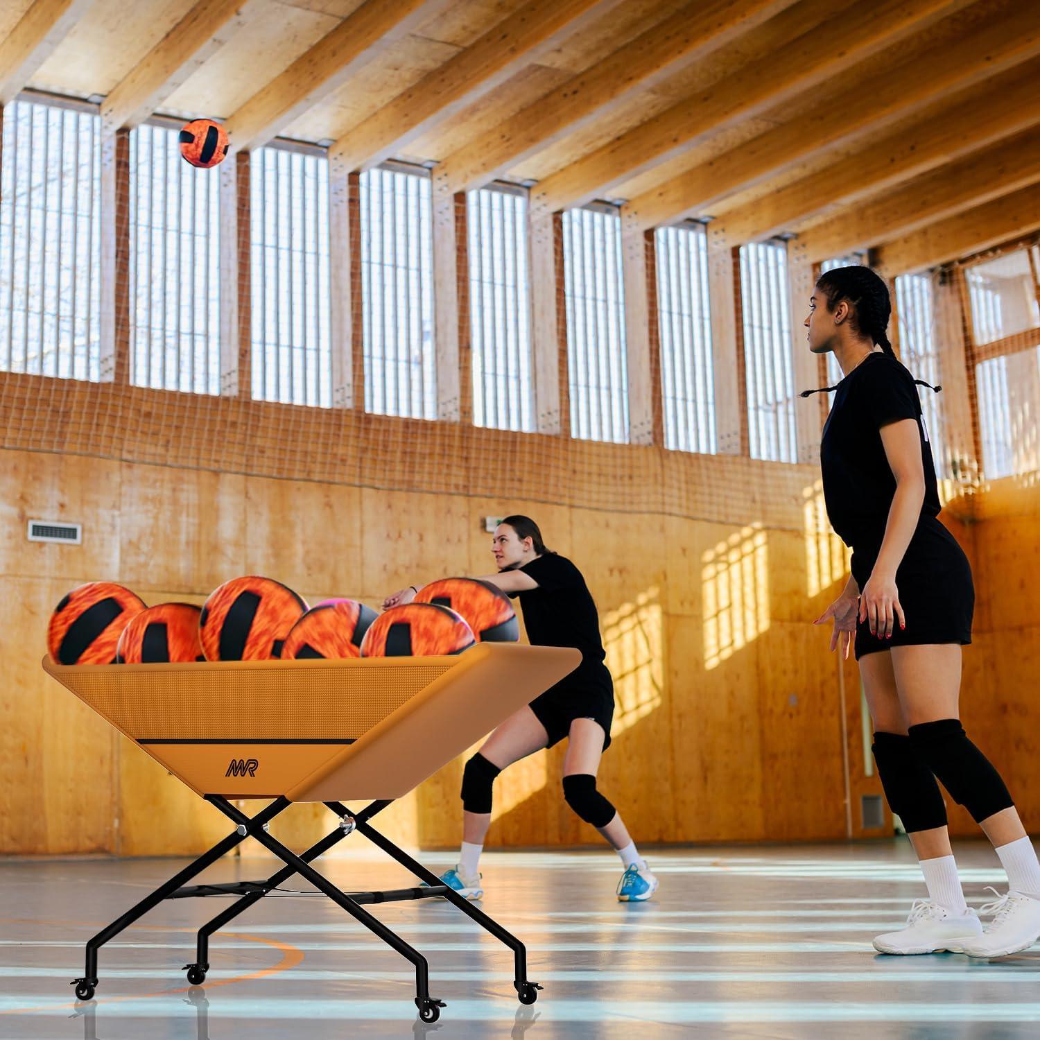 Carro de Voleibol Plegable MR INXHCT-25 con Ruedas, 30 Pelotas