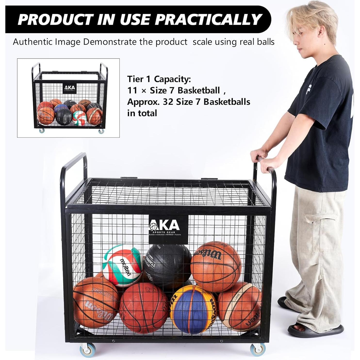 Carro de Almacenamiento de Pelotas AKA Sports Gear - Extra Grande