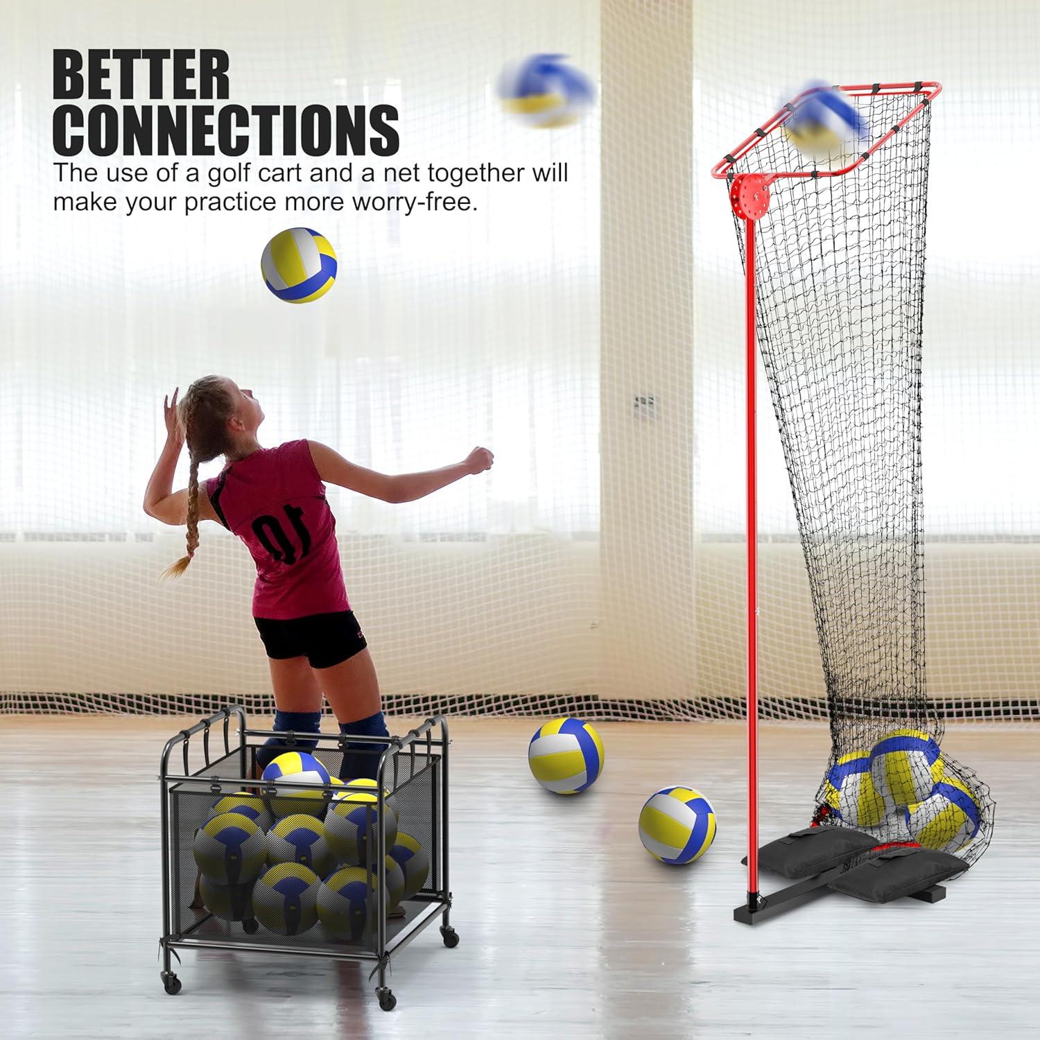 Red de Entrenamiento de Voleibol TUBAGOU con Carro Portátil