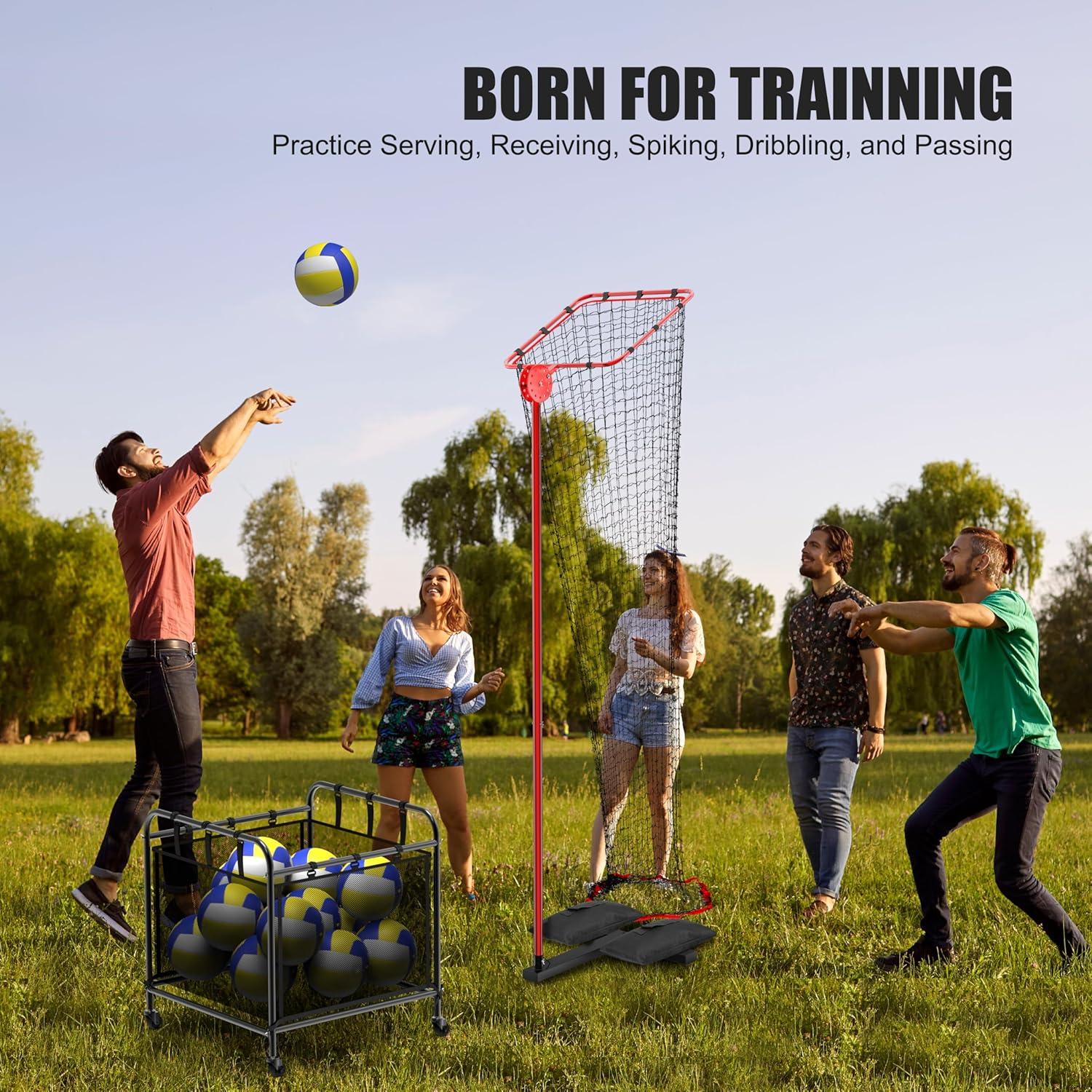 Red de Entrenamiento de Voleibol TUBAGOU con Carro Portátil