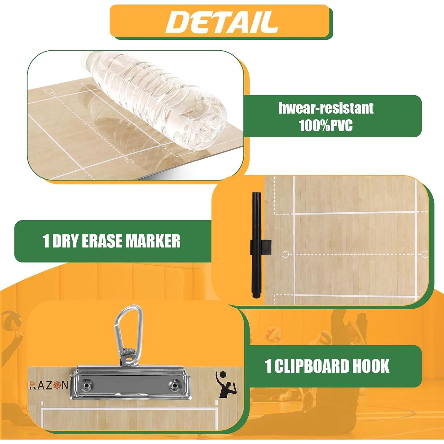 Pizarra Entrenador Voleibol HIGHRAZON Doble Cara 35.5x22.9cm