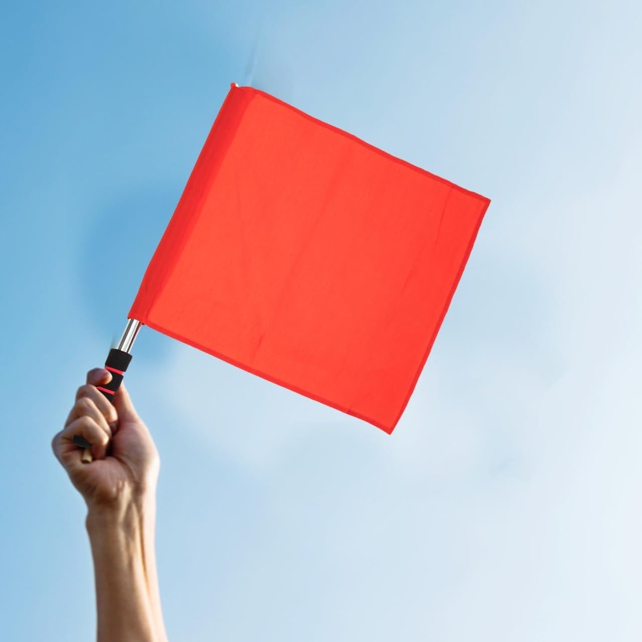 Banderas Rojas de Árbitro Healvian 45x36cm para Fútbol y Voleibol