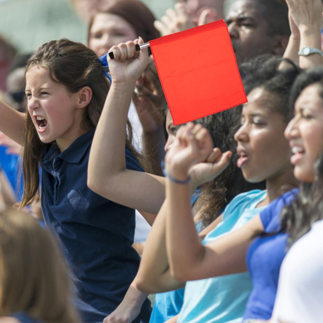 Banderas Rojas de Árbitro Healvian 45x36cm para Fútbol y Voleibol