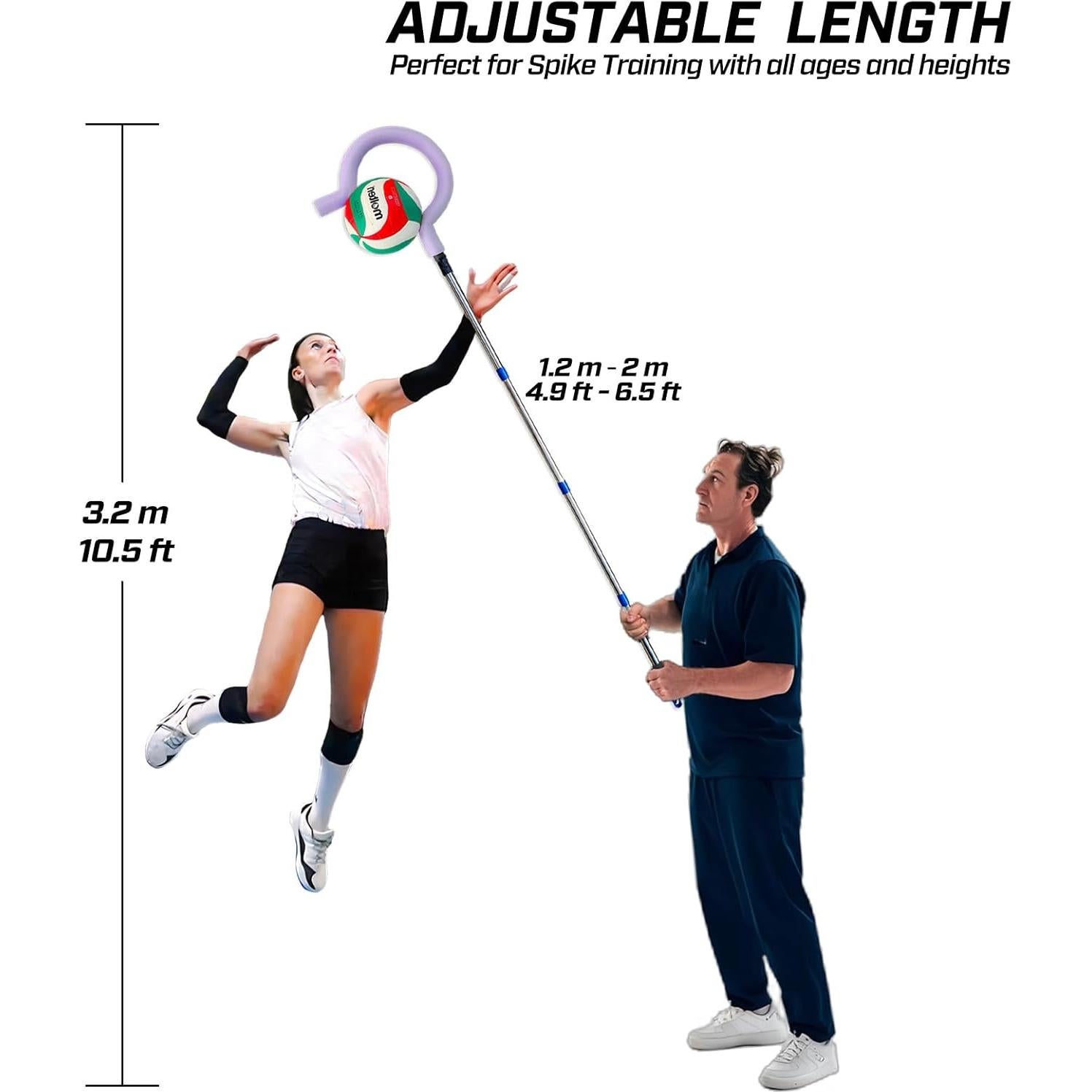 Entrenador de Remate de Voleibol AKABIKE vb_spike - Ajustable 3.2m