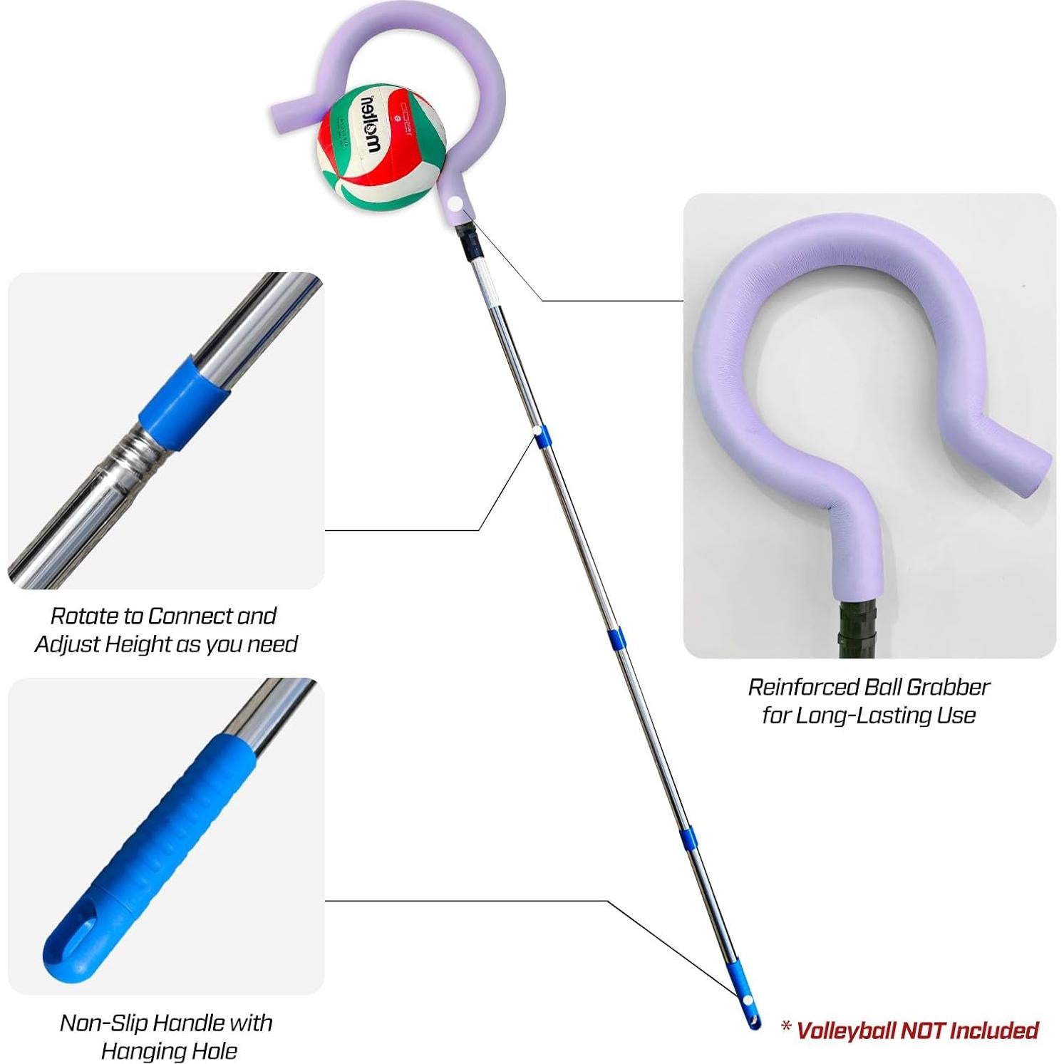 Entrenador de Remate de Voleibol AKABIKE vb_spike - Ajustable 3.2m