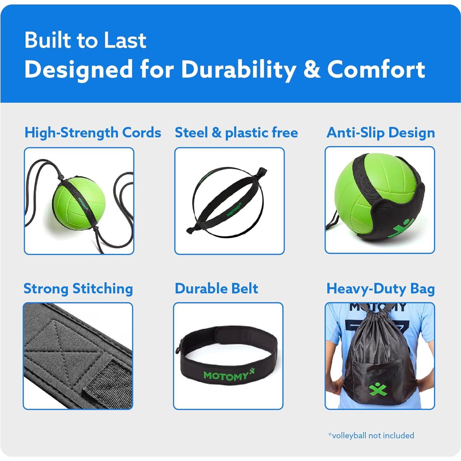 Entrenador de Voleibol MOTOMY VolleyPal - Kit 3 en 1 Ajustable