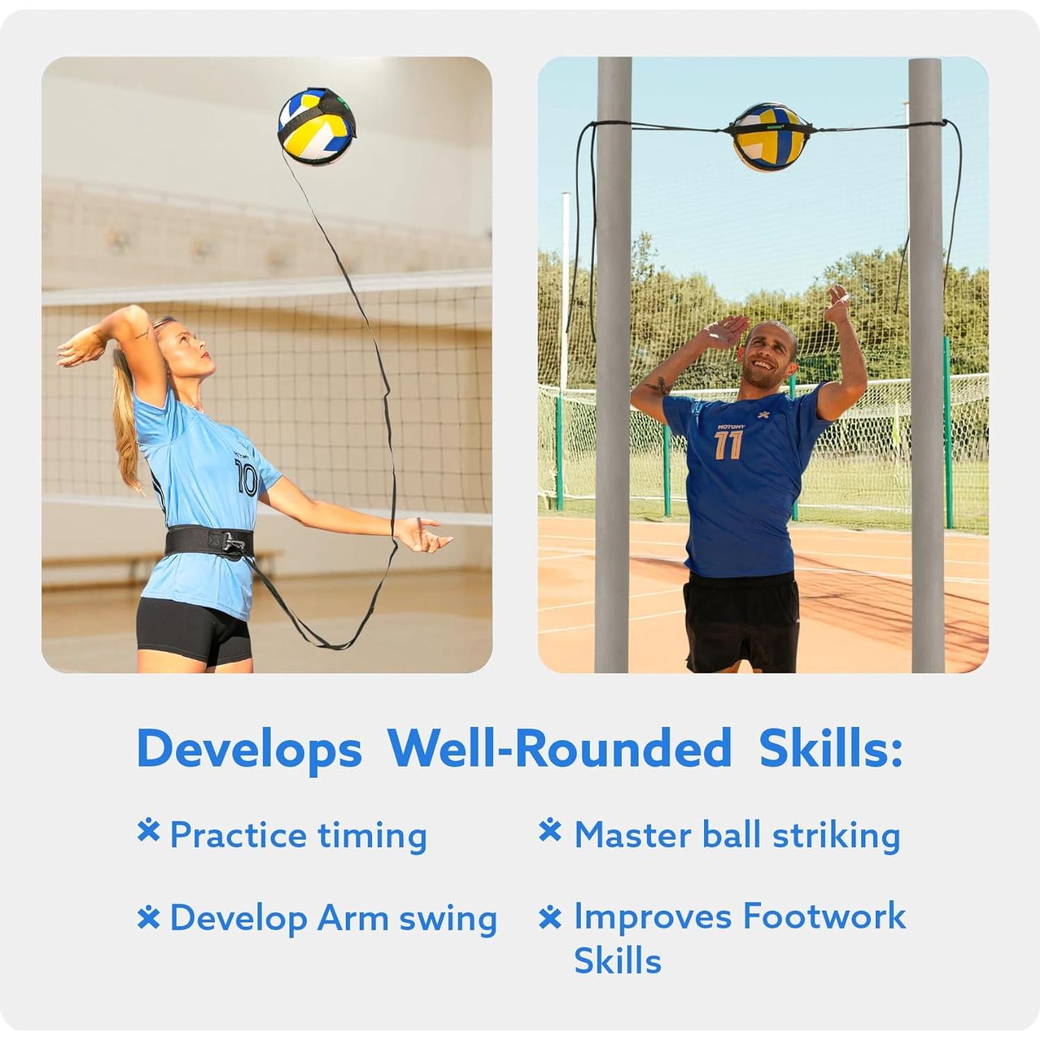 Entrenador de Voleibol MOTOMY VolleyPal - Kit 3 en 1 Ajustable