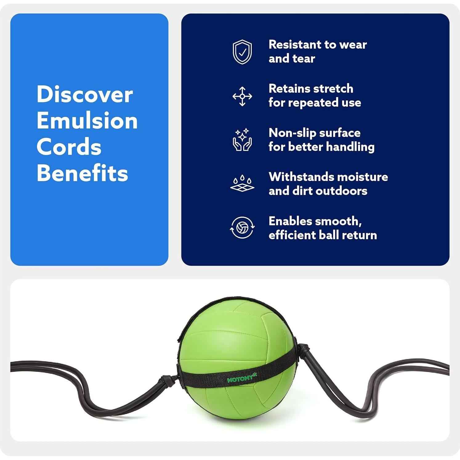 Entrenador de Voleibol MOTOMY VolleyPal - Kit 3 en 1 Ajustable