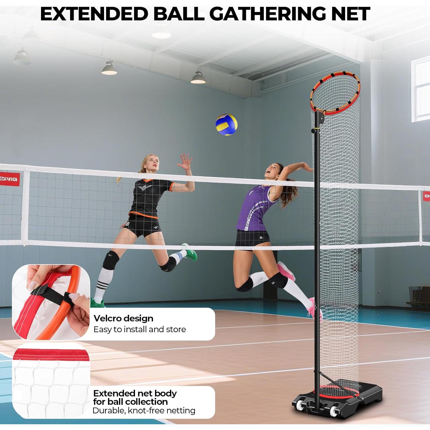 Red de Entrenamiento Voleibol FAHKNS Ajustable con Poleas