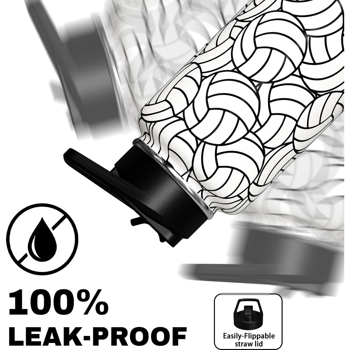 Botella de Agua Aislada Hqhzaha 0.51L Voleibol a Prueba de Fugas