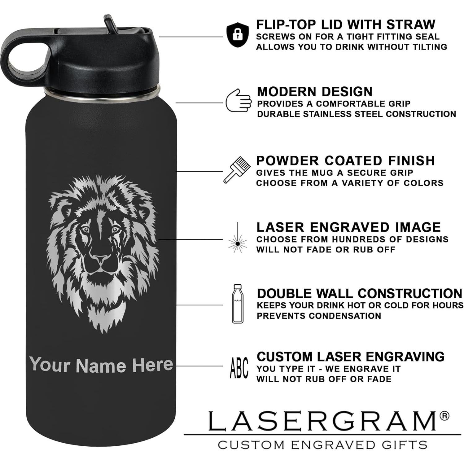 Botella de Agua Personalizada LaserGram 950ml Acero Inoxidable