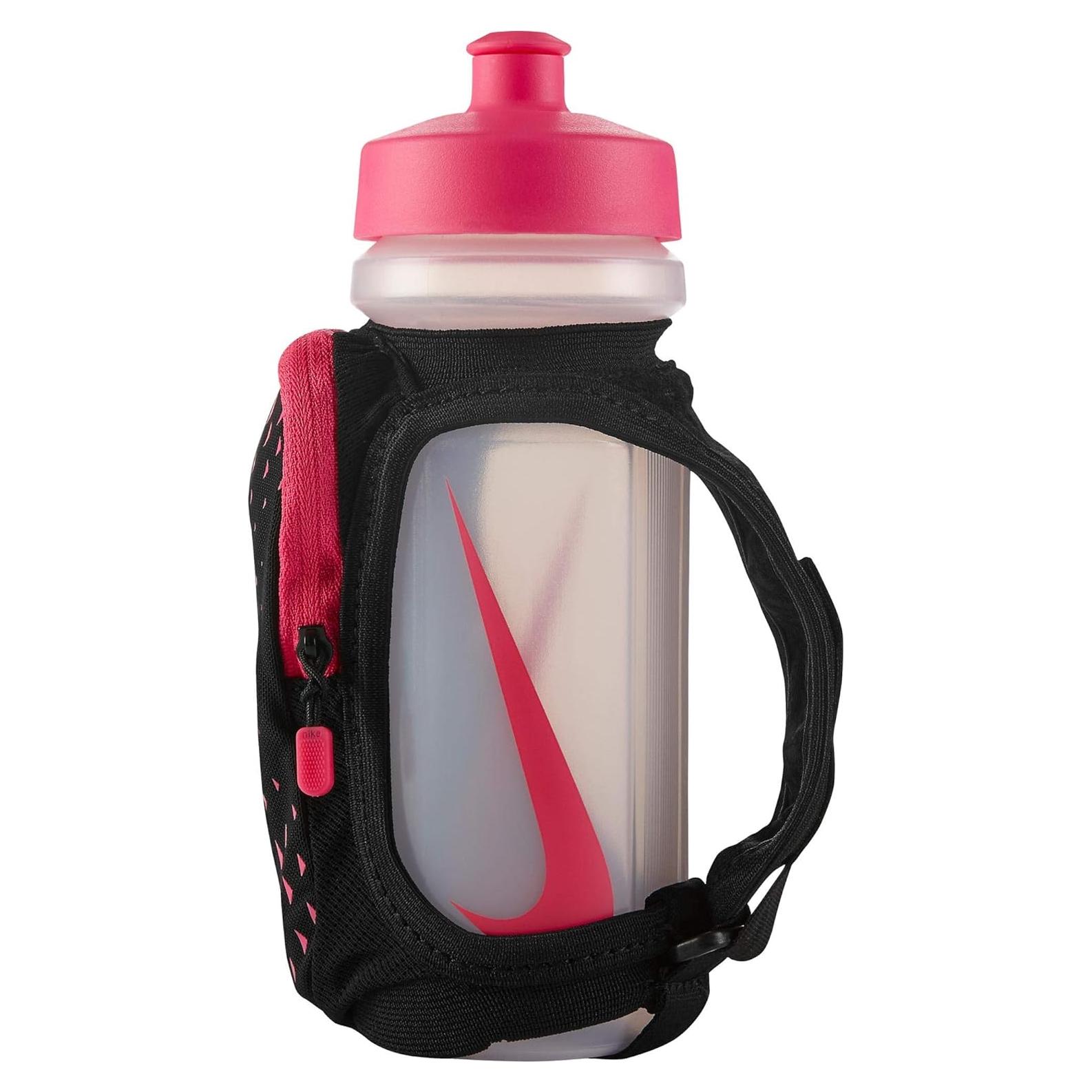 Botella de Mano Grande Nike 650ml Negra/Rosa Reutilizable