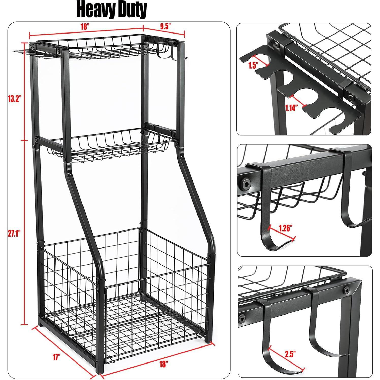 Organizador de Equipos Deportivos YueTong - Estante Metalico 3 Niveles