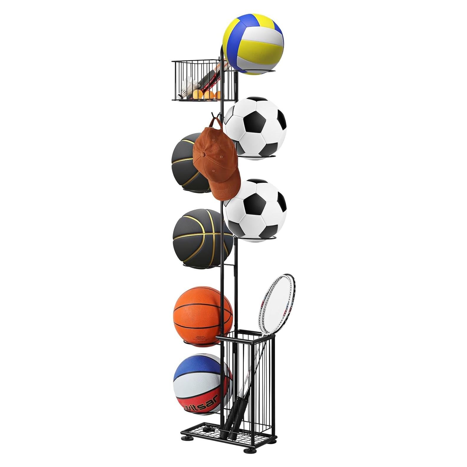 Soporte Vertical para Balones Luplom 7 Niveles Negro