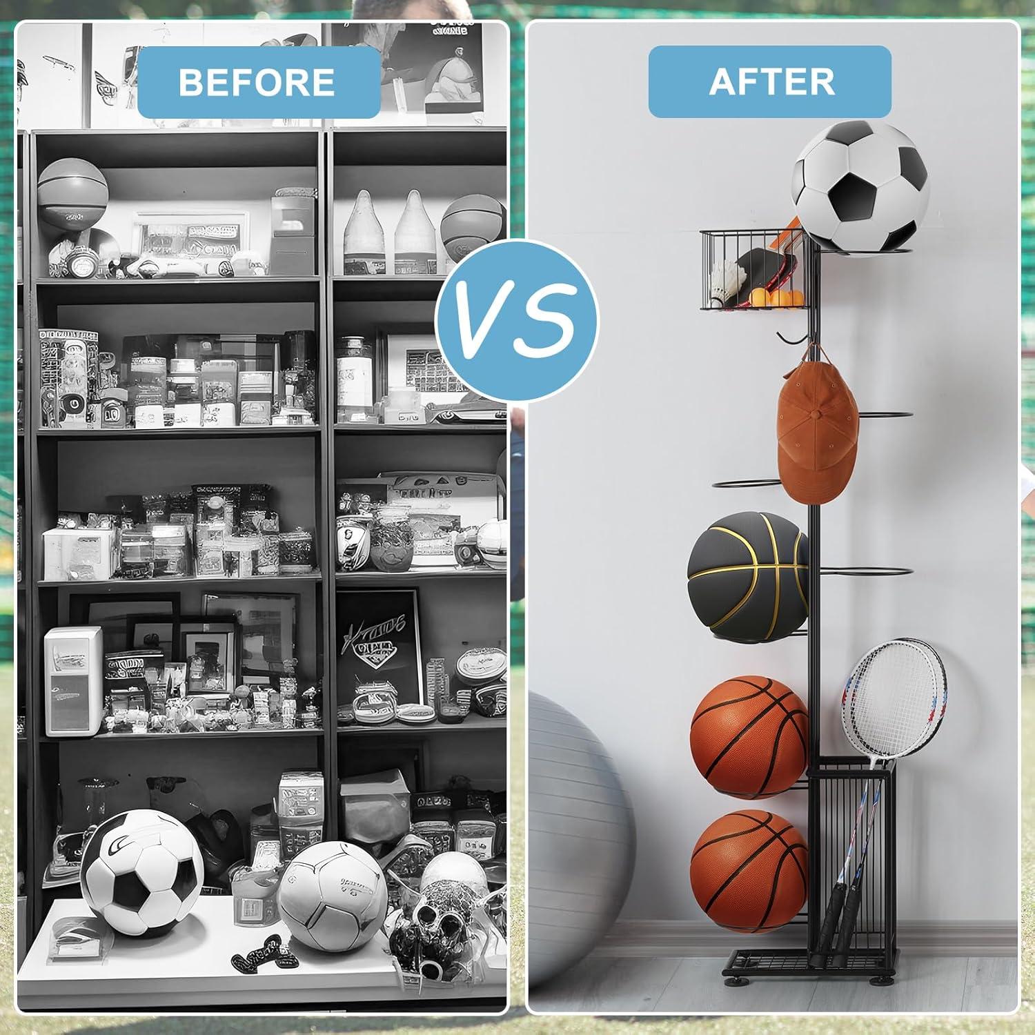 Soporte Vertical para Balones Luplom 7 Niveles Negro