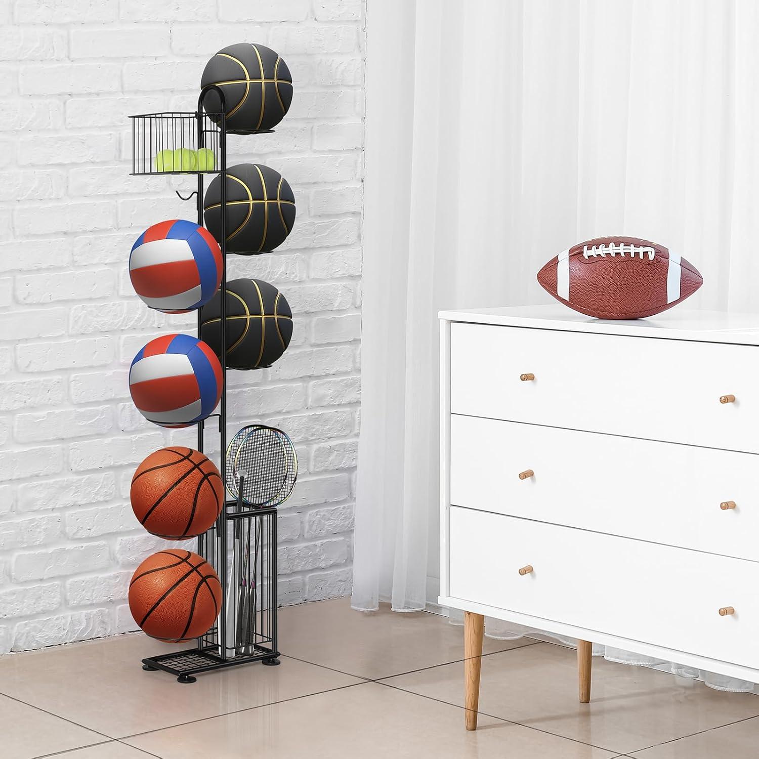 Soporte Vertical para Balones Luplom 7 Niveles Negro