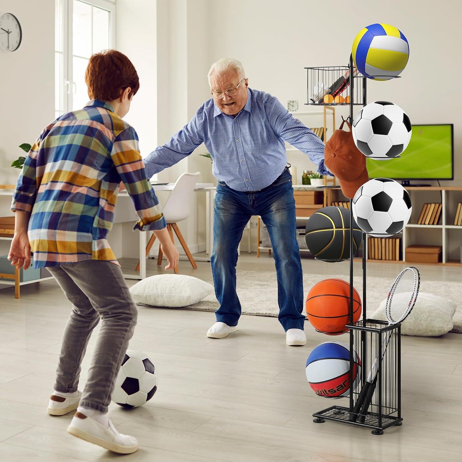 Soporte Vertical para Balones Luplom 7 Niveles Negro